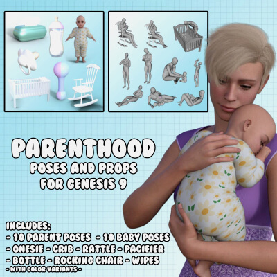Parenthood Props and Poses for Genesis 9
