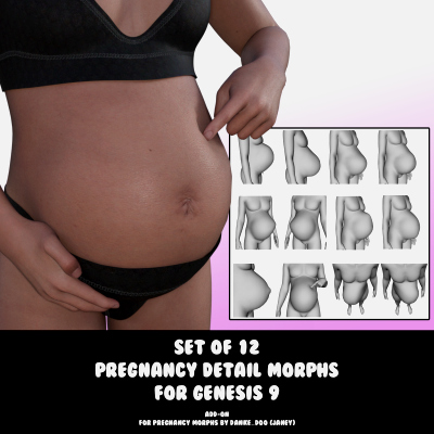 Set of 12 Pregnancy Detail Morphs Add On