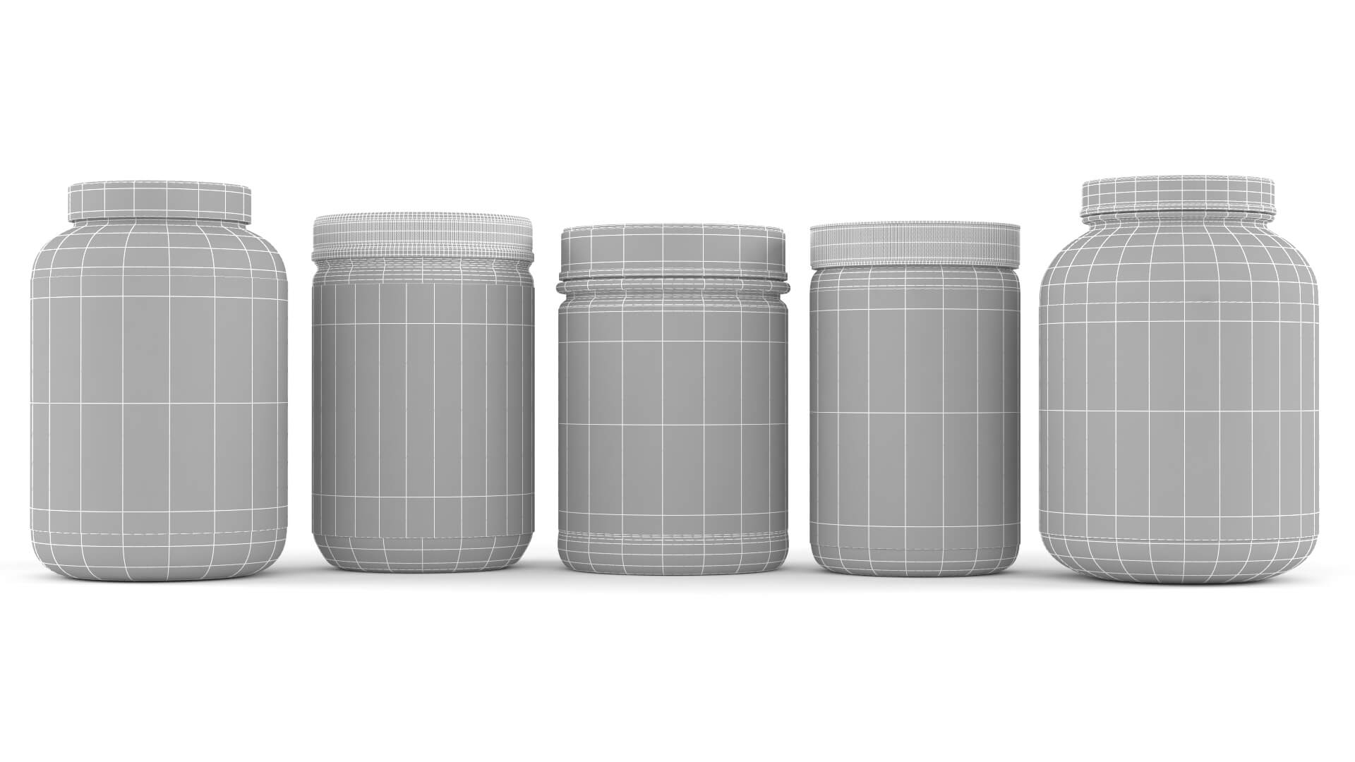 Protein Powder Collection 3D Model