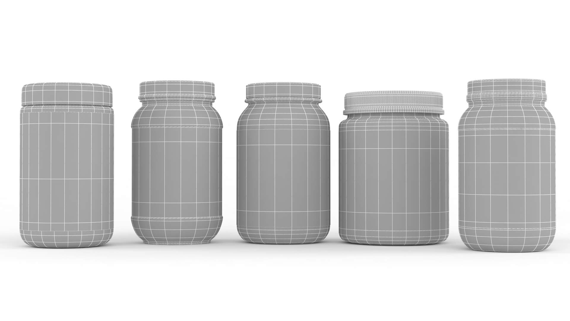 Protein Powder Collection 3D Model