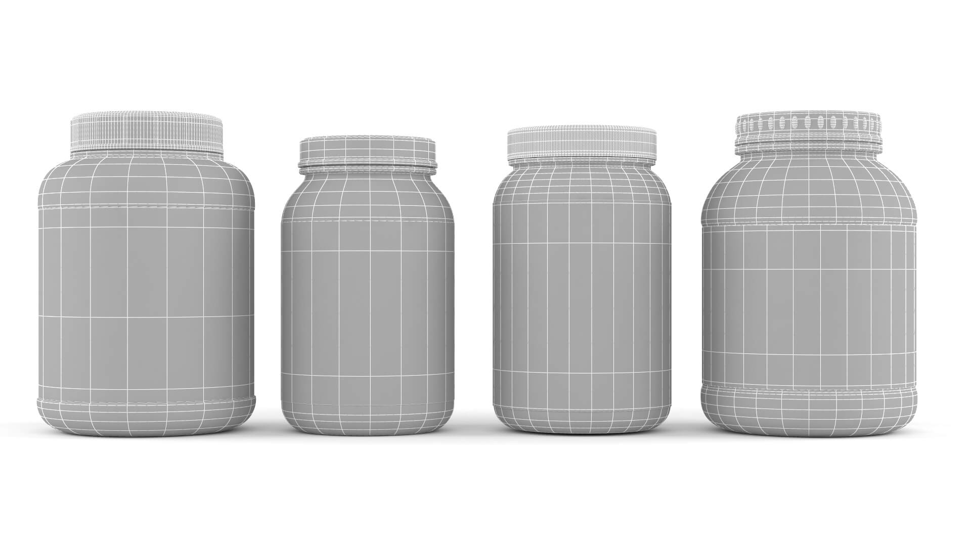 Protein Powder Collection 3D Model