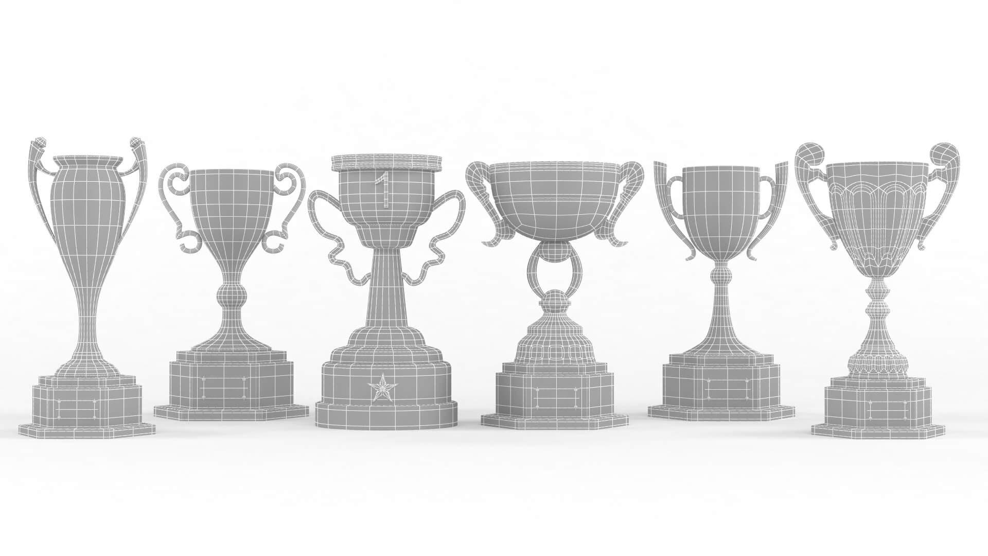 Trophy Cup Collection 3D Model