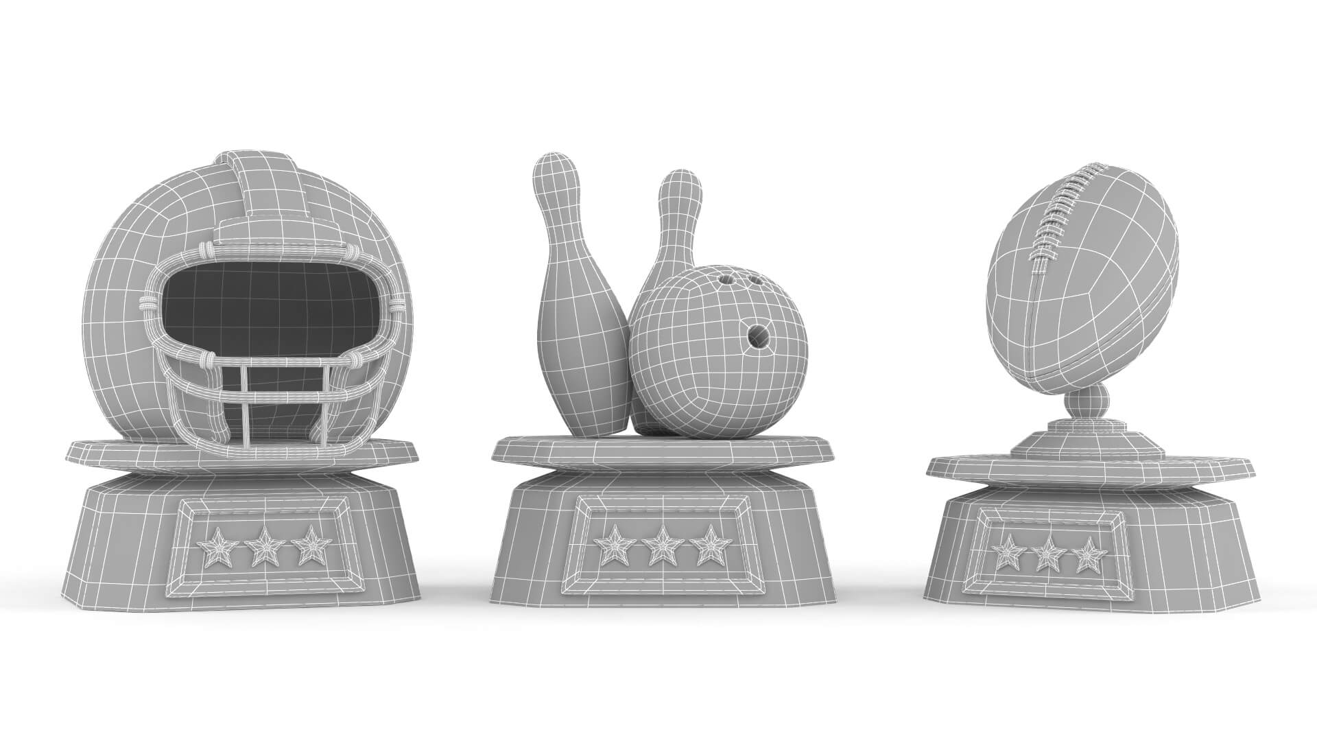 Trophy Cup Collection 3D Model