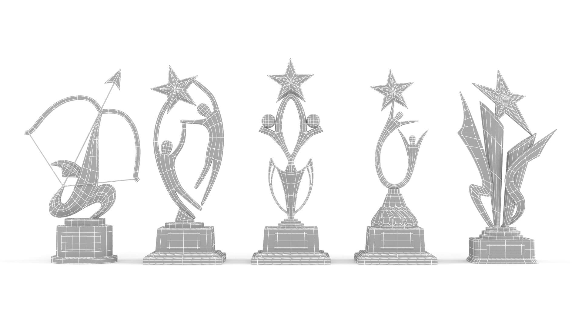 Trophy Cup Collection 3D Model