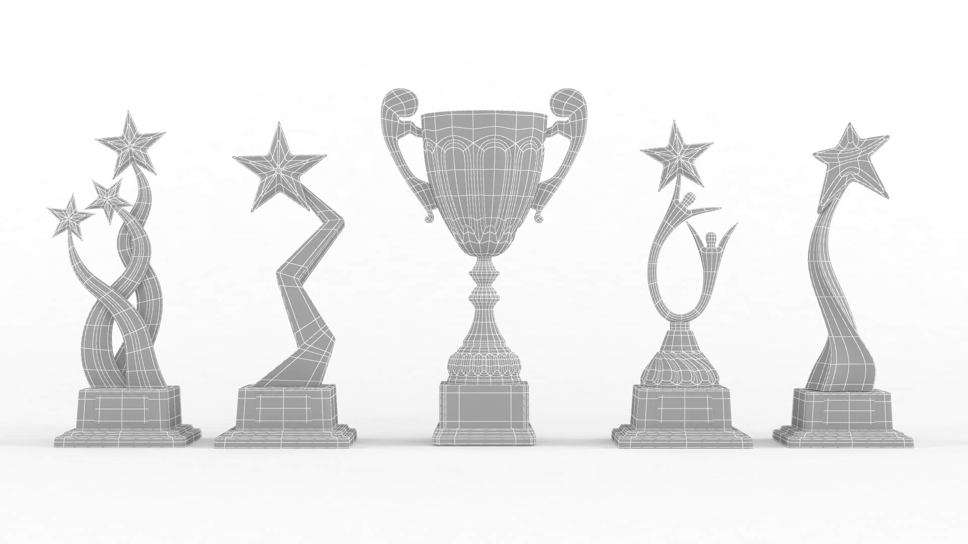 Trophy Cup Collection 3D Model