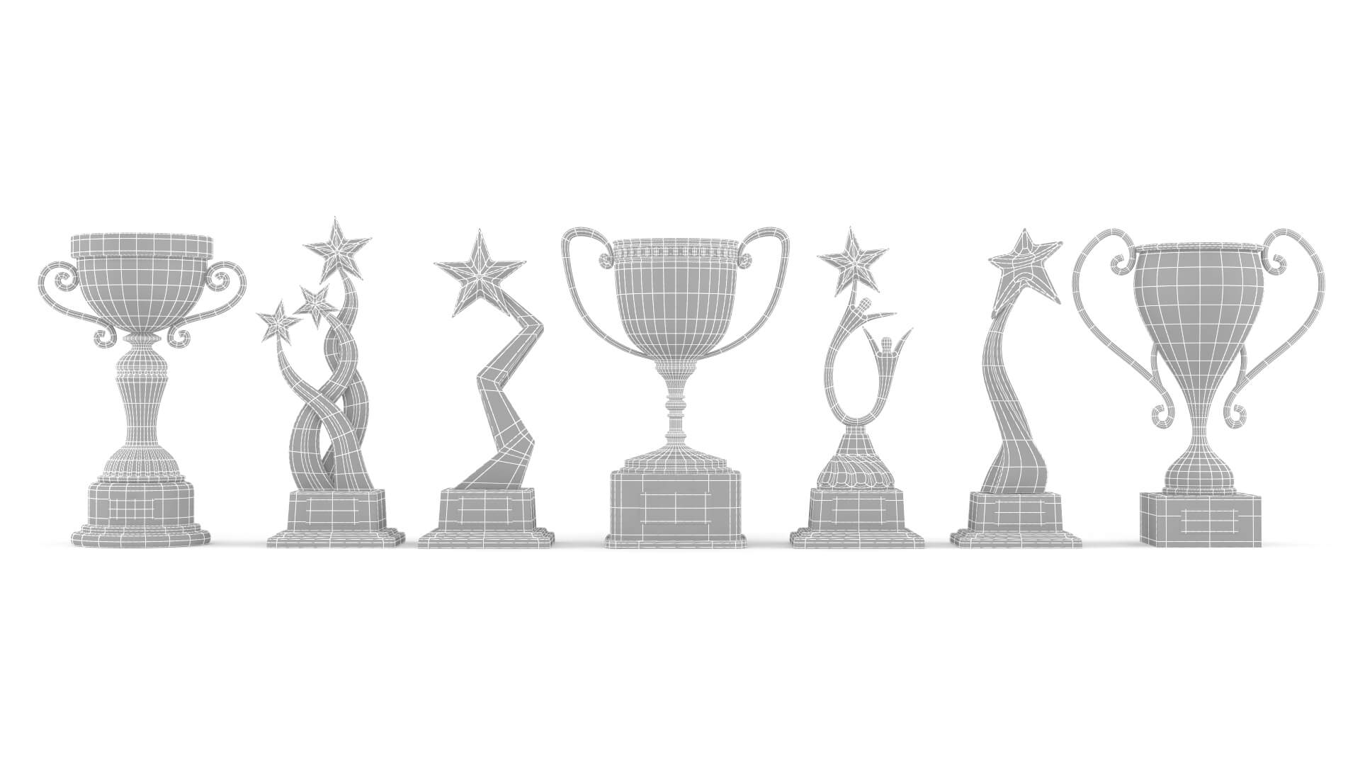 Trophy Cup Collection 3D Model