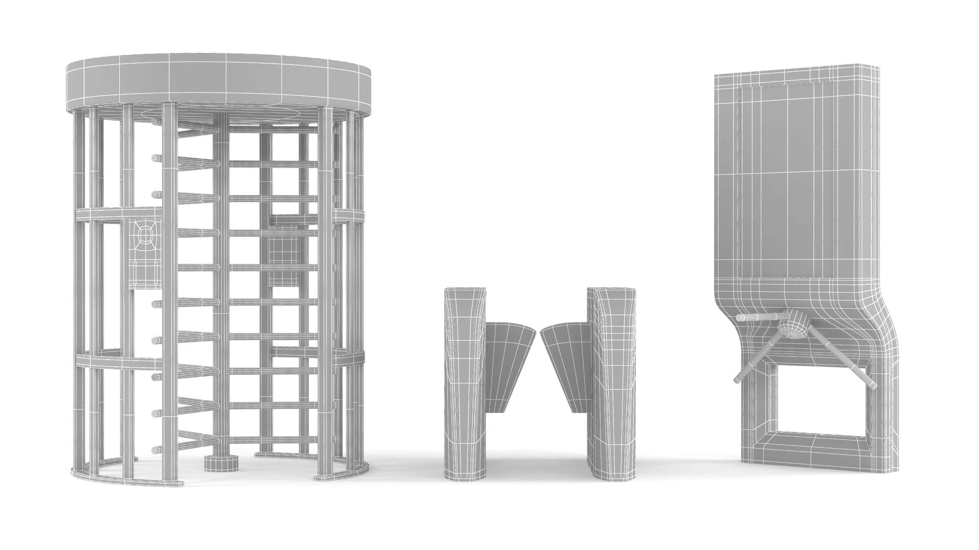 Turnstile Gate Collection 3D Model