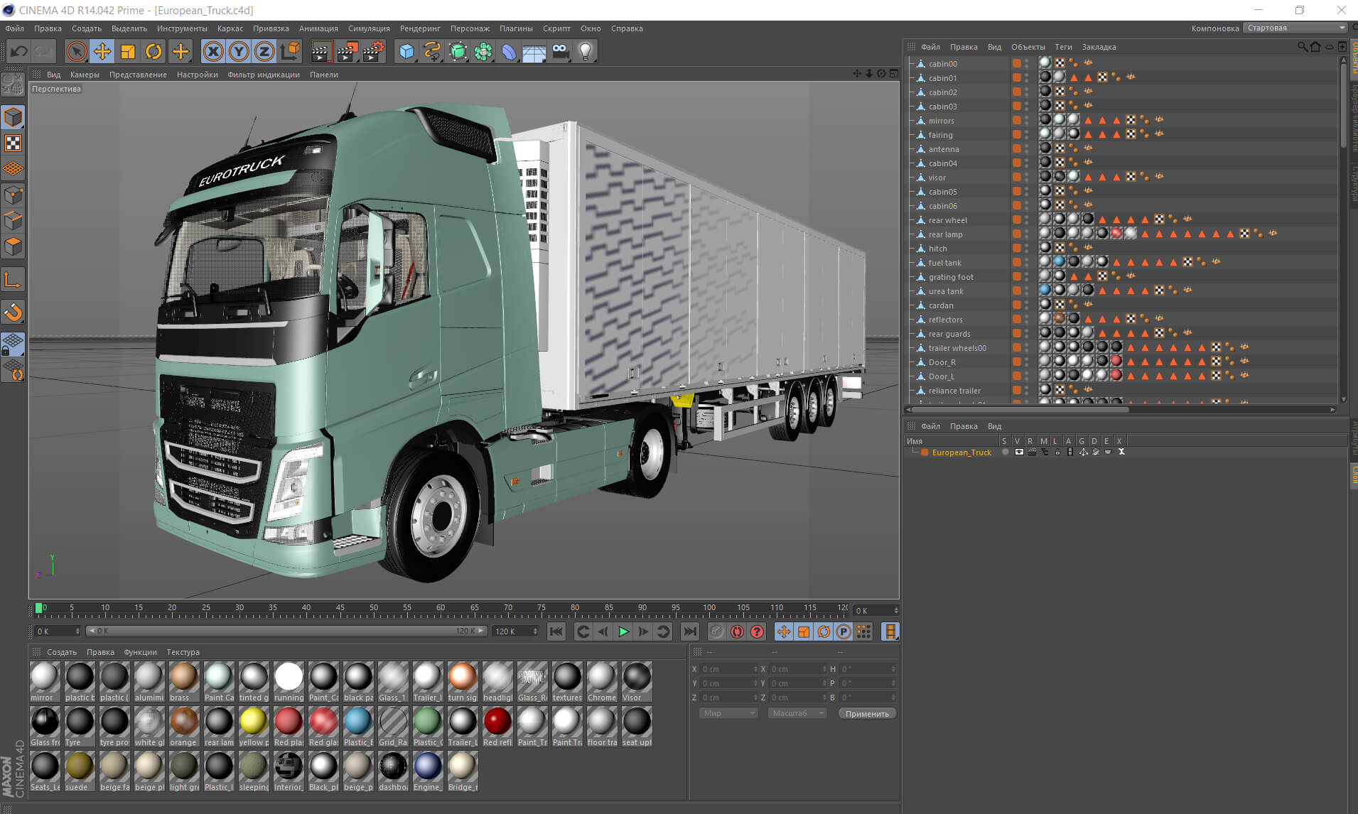 EuroTruck with Semi-Trailer 3D Model
