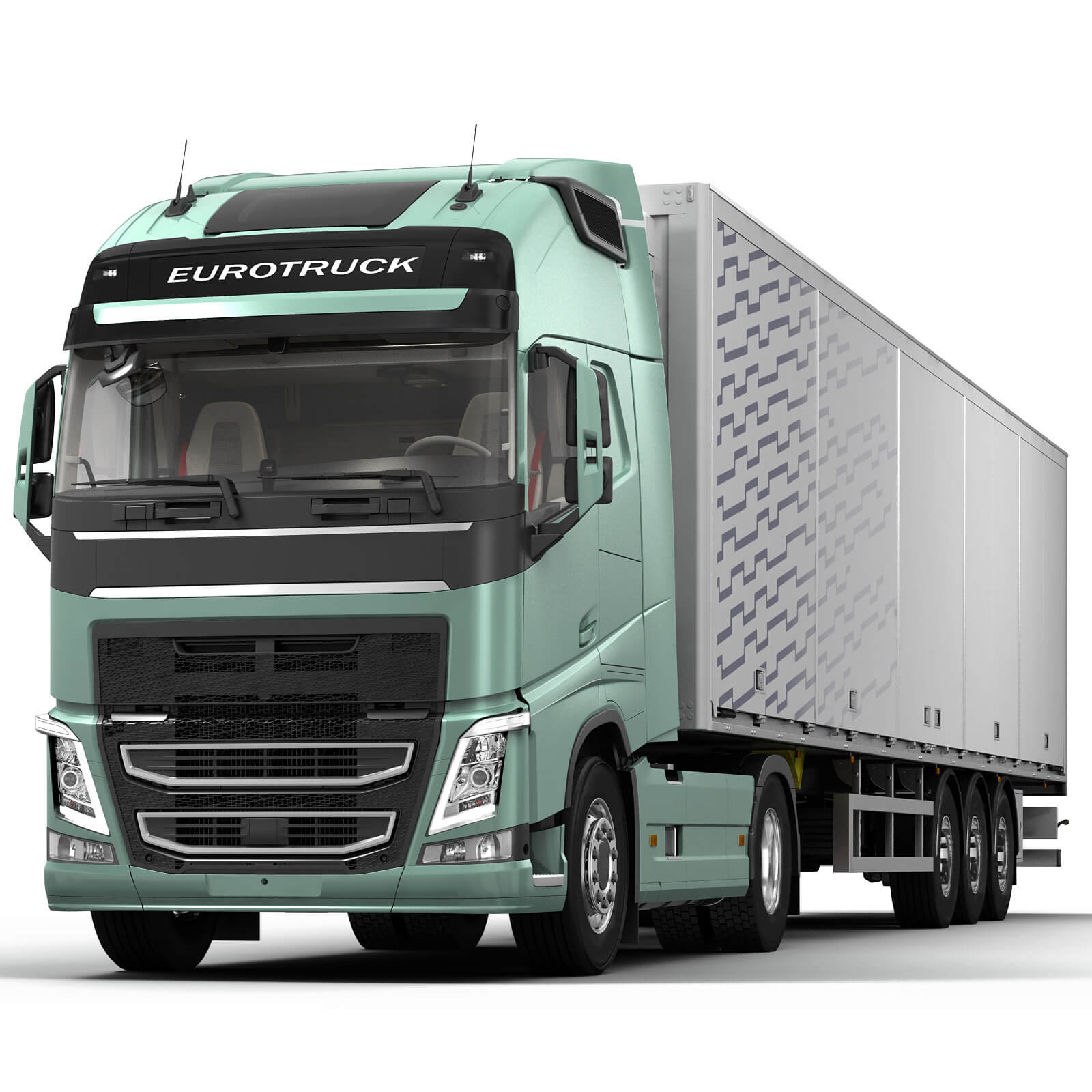EuroTruck with Semi-Trailer 3D Model