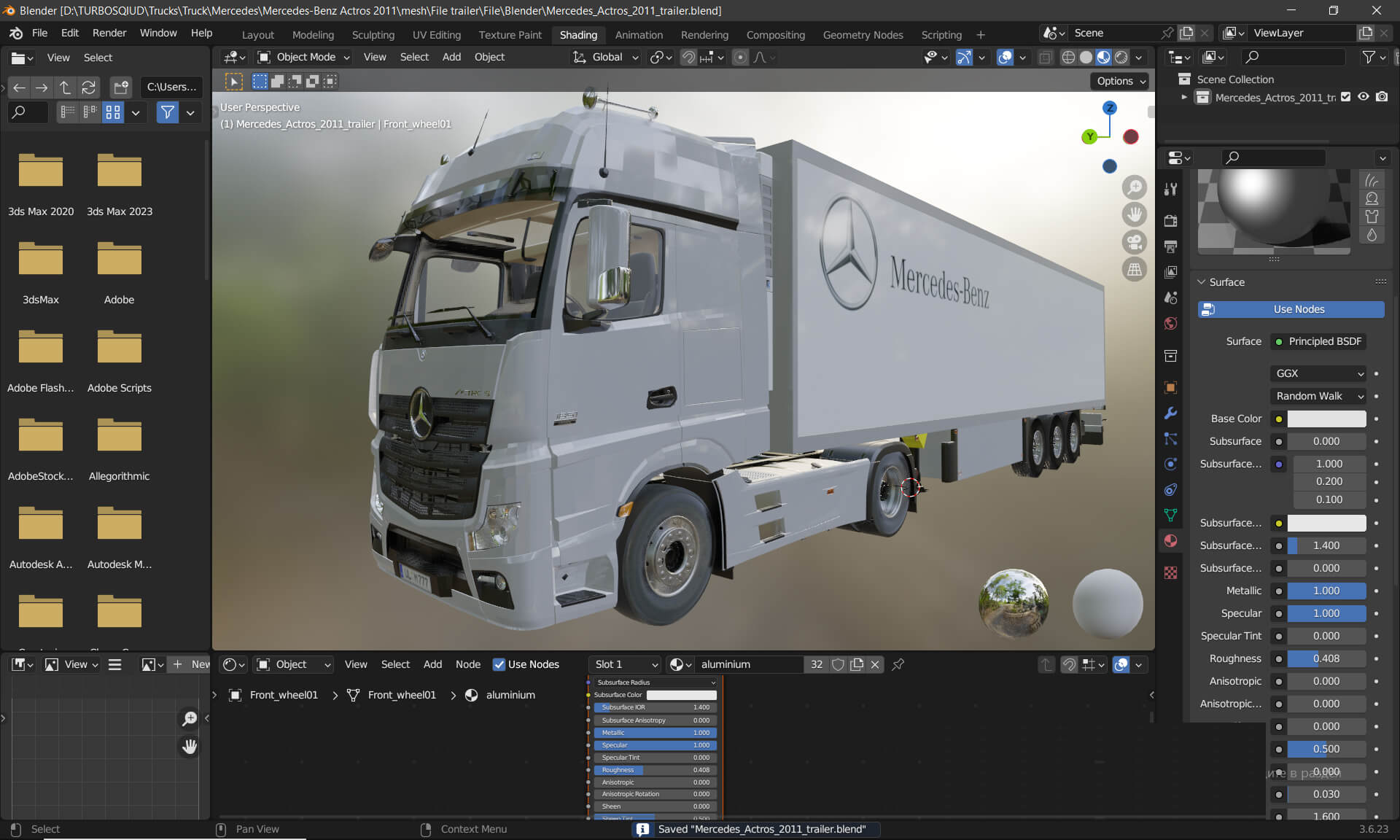 Mercedes Actros 2011 Trailer 3D Model