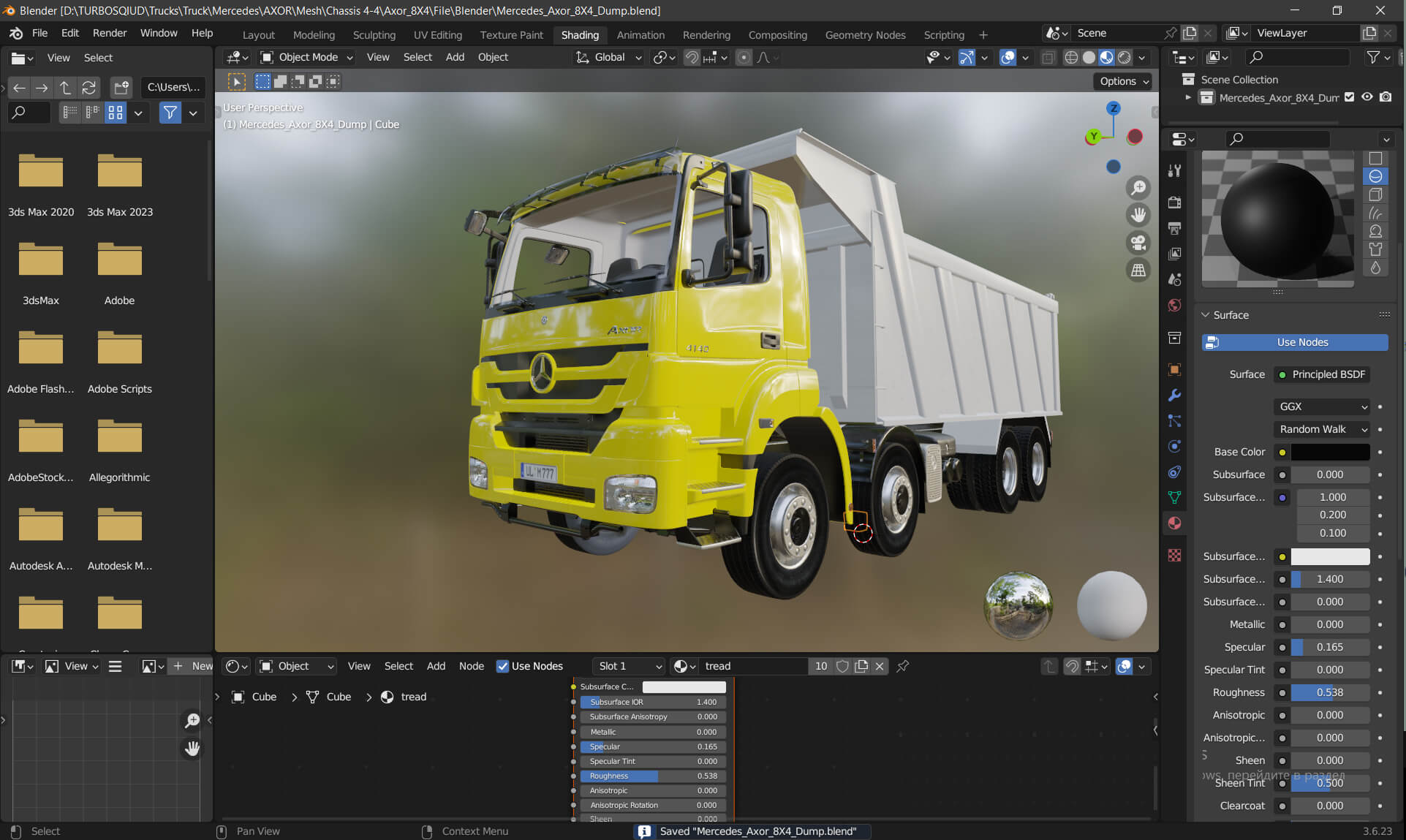 Mercedes_Axor_8X4_Dump 3D Model