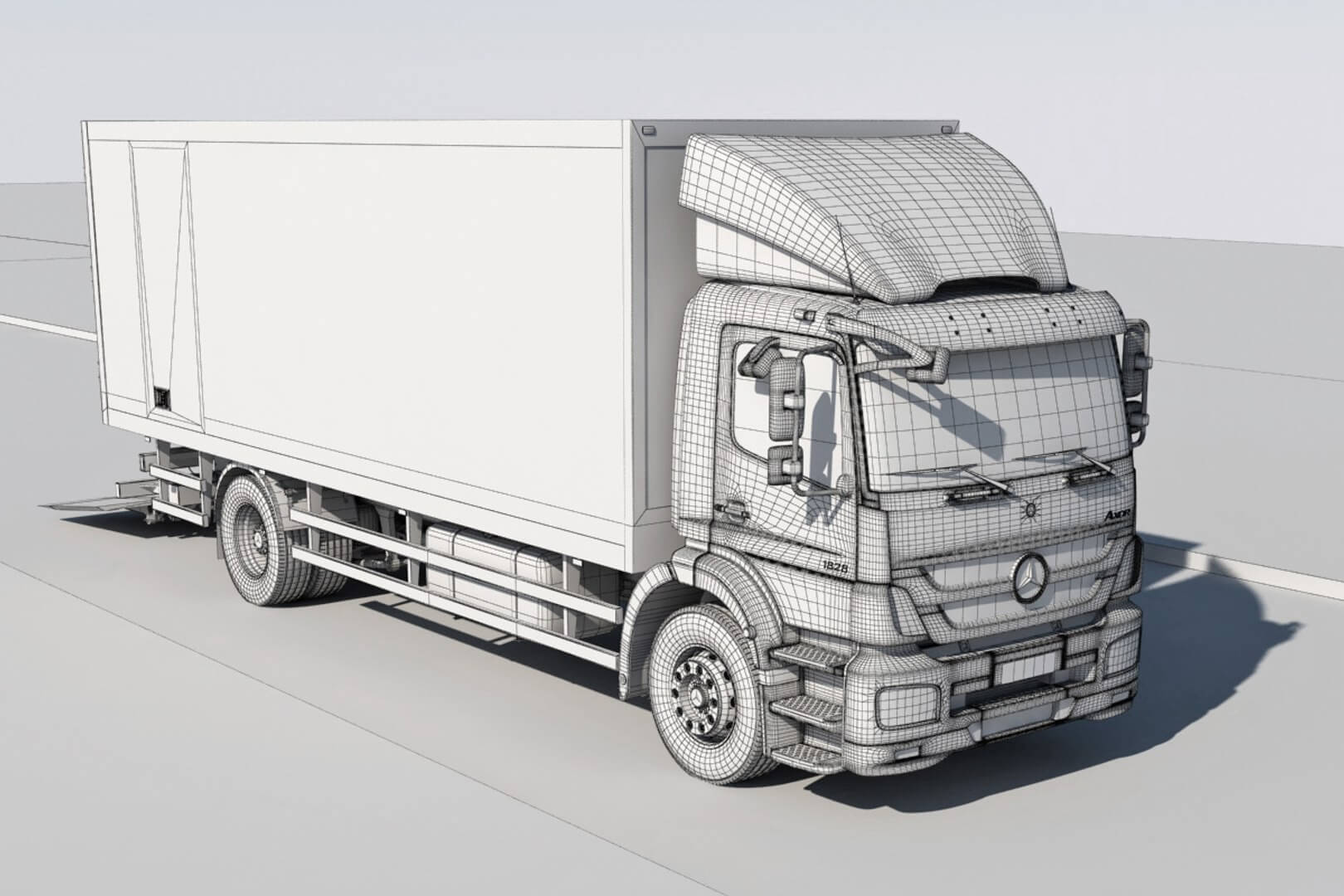 Mercedes Axor Box Truck 3D Model
