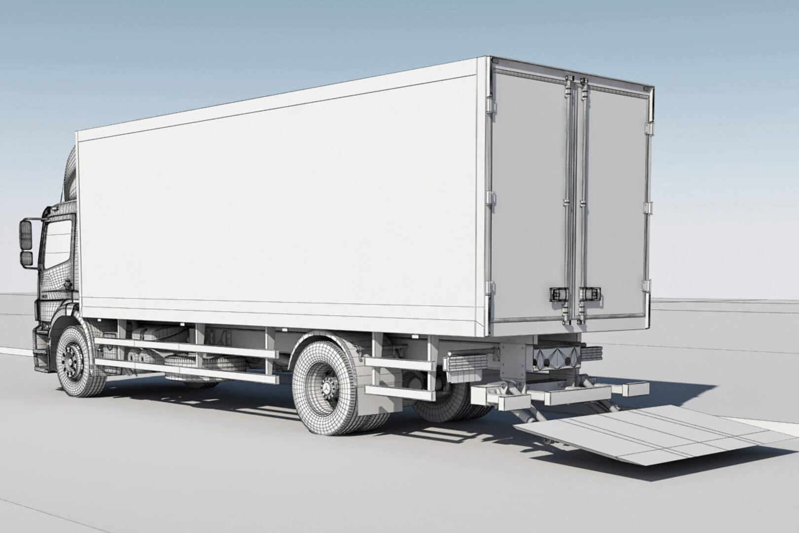Mercedes Axor Box Truck 3D Model
