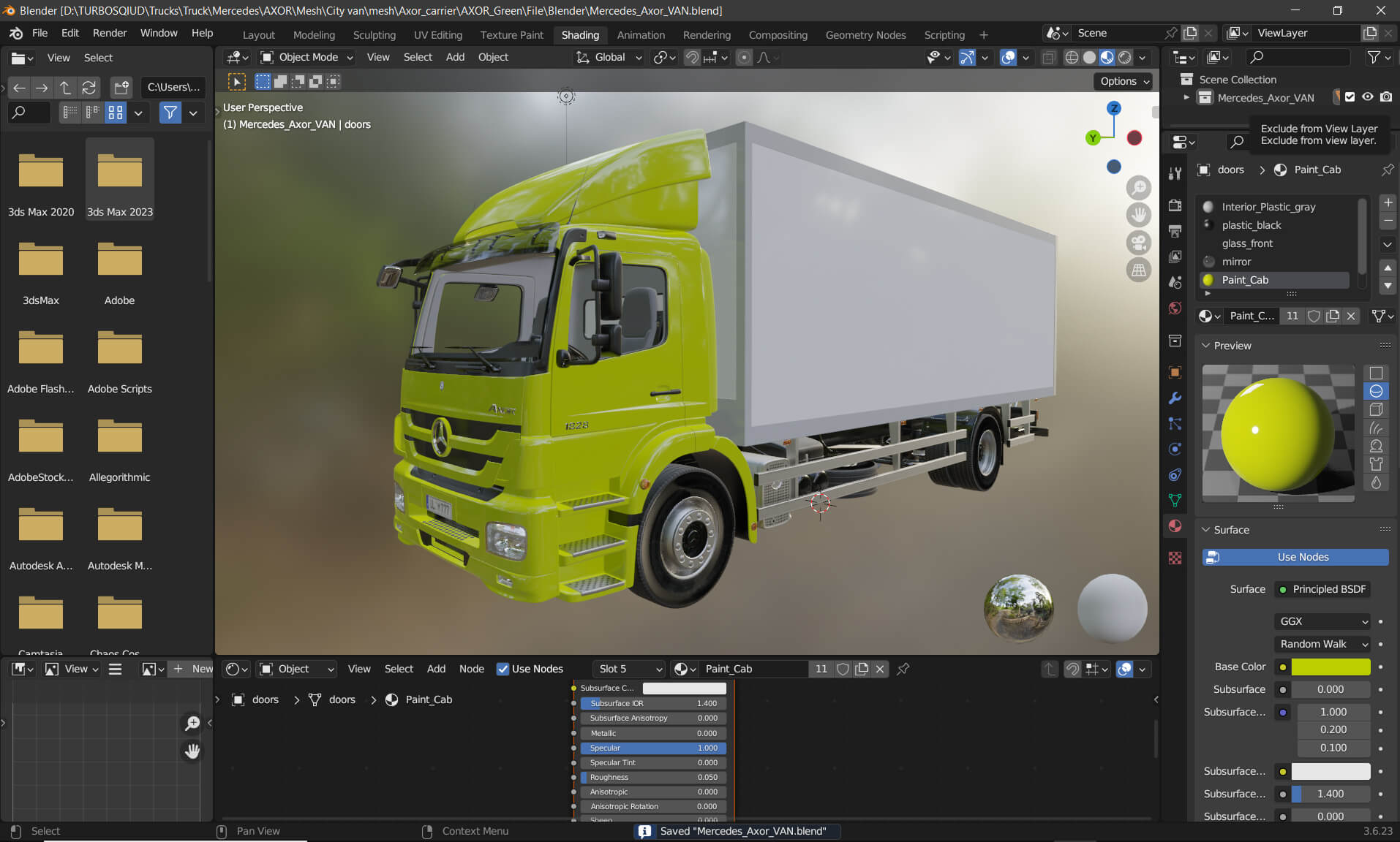 Mercedes Axor Box Truck 3D Model