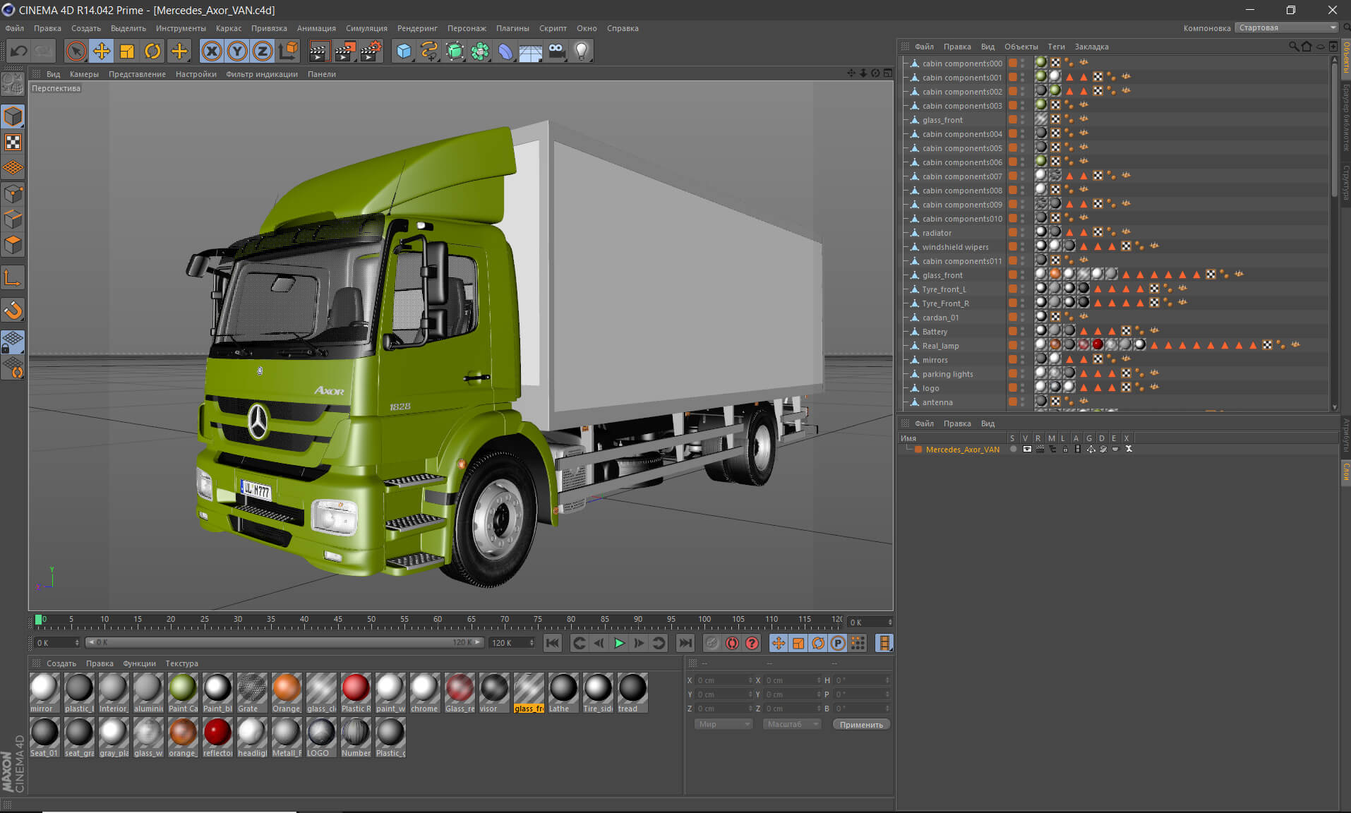 Mercedes Axor Box Truck 3D Model