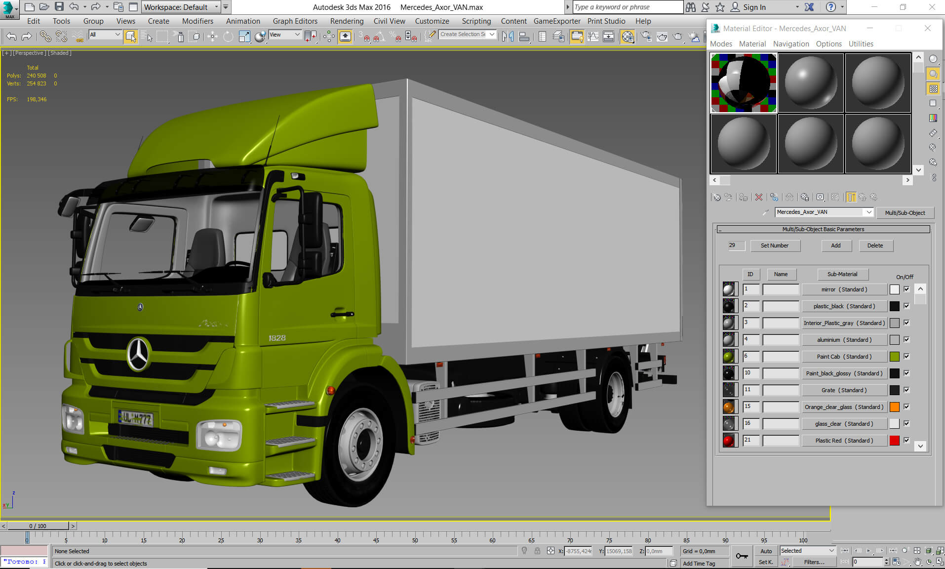 Mercedes Axor Box Truck 3D Model