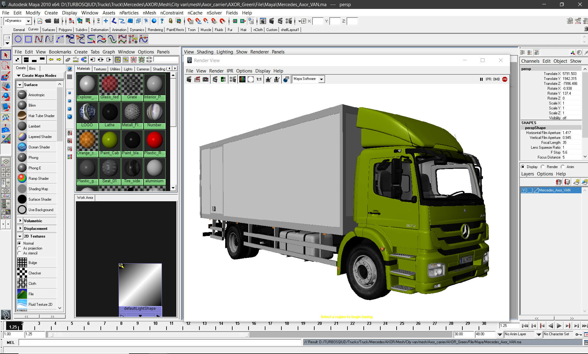 Mercedes Axor Box Truck 3D Model
