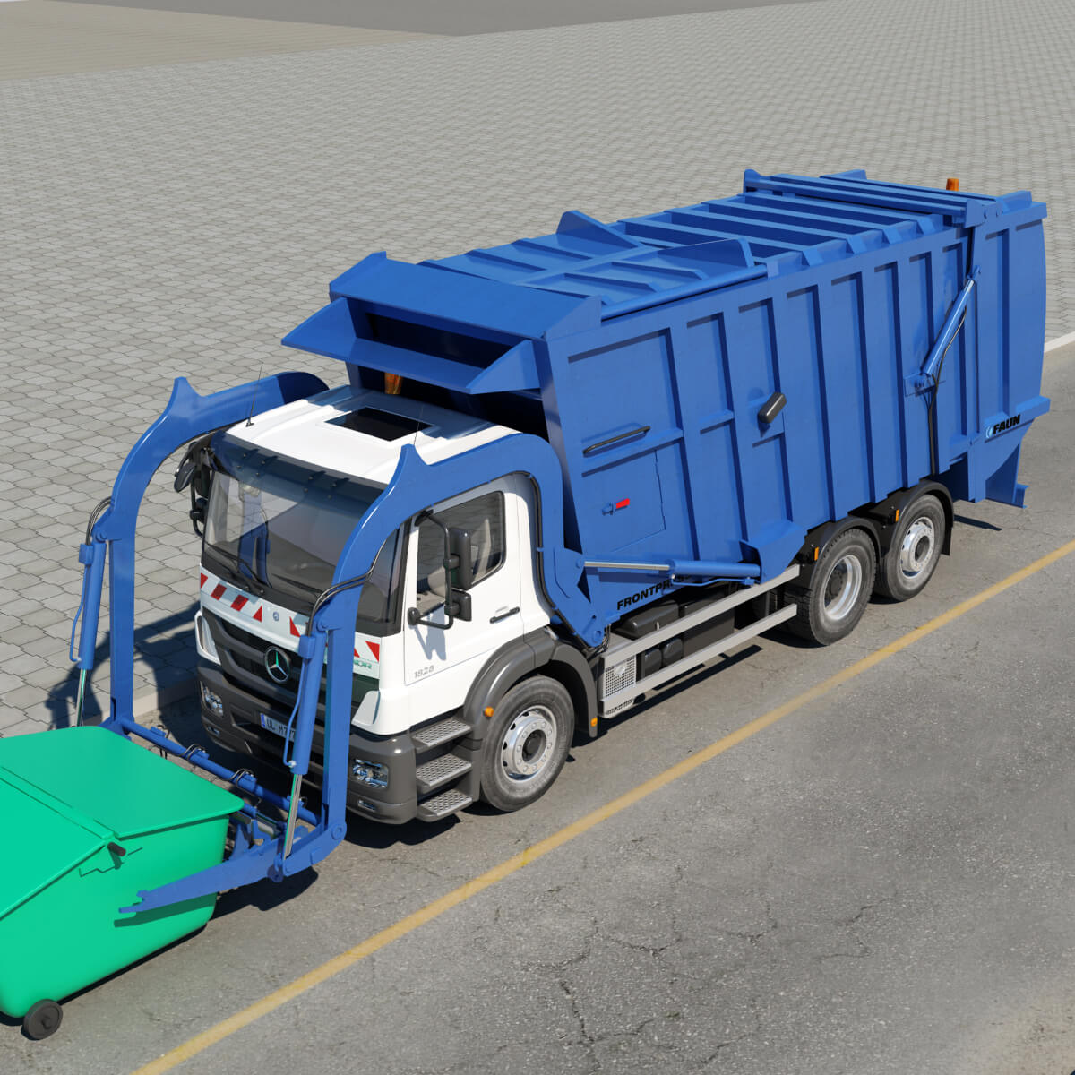Mercedes Axor Garbage Animated 3D Model