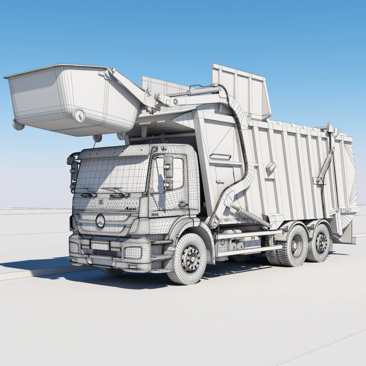 Mercedes Axor Garbage Animated 3D Model