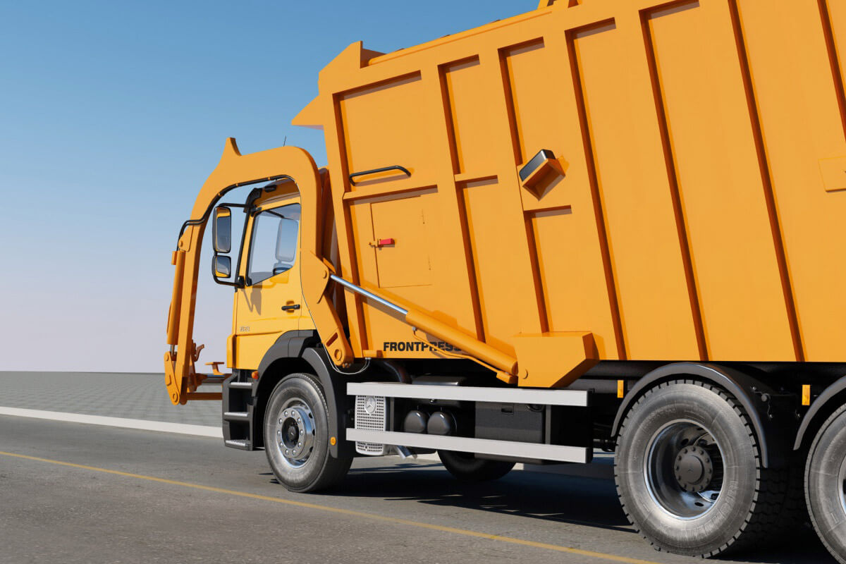 Mercedes Axor Garbage Truck 3D Model