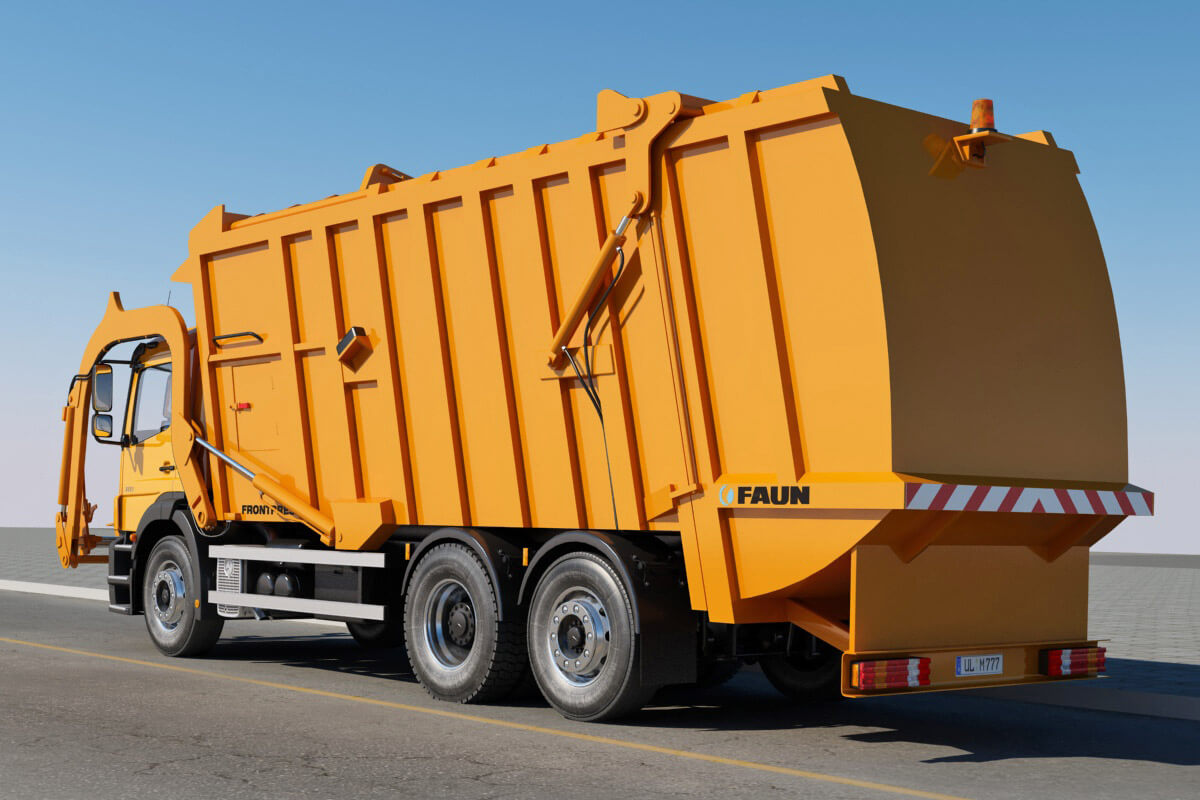Mercedes Axor Garbage Truck 3D Model