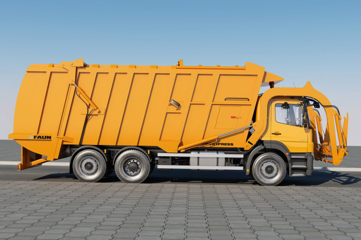 Mercedes Axor Garbage Truck 3D Model
