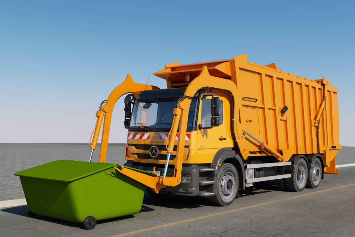 Mercedes Axor Garbage Truck 3D Model