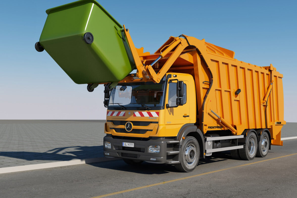 Mercedes Axor Garbage Truck 3D Model
