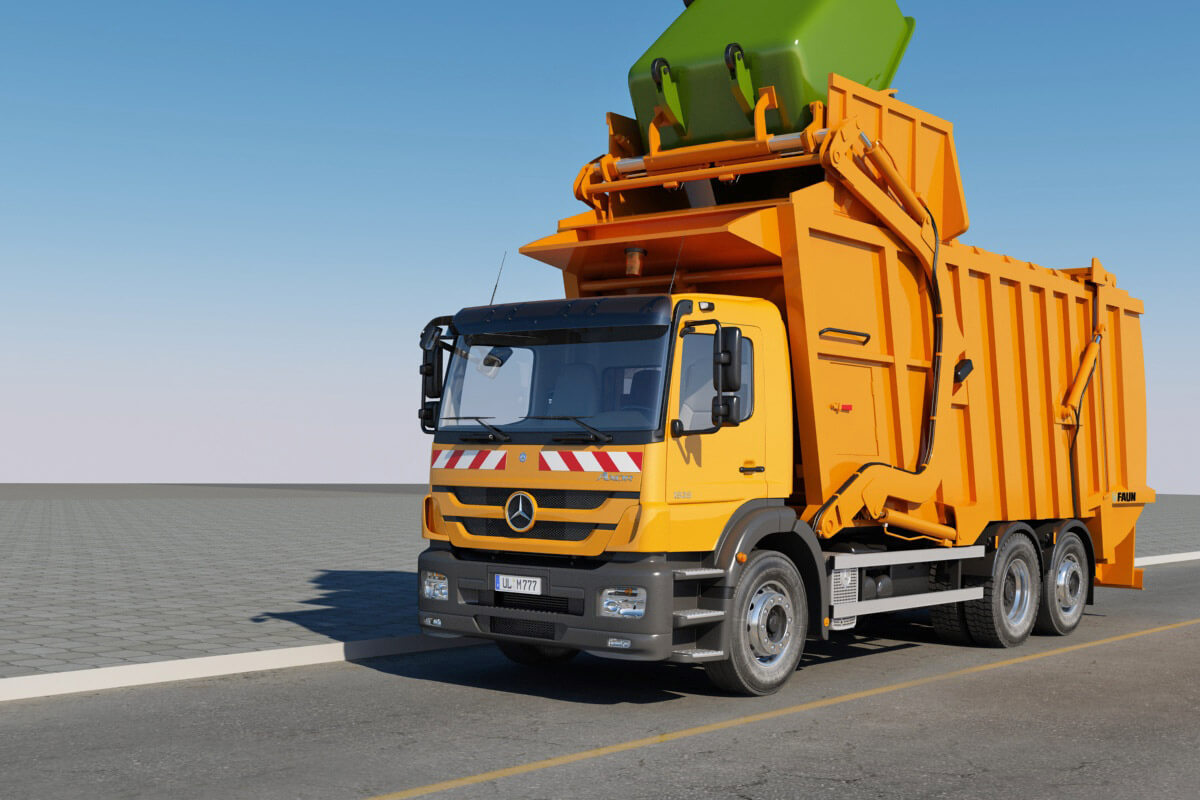 Mercedes Axor Garbage Truck 3D Model