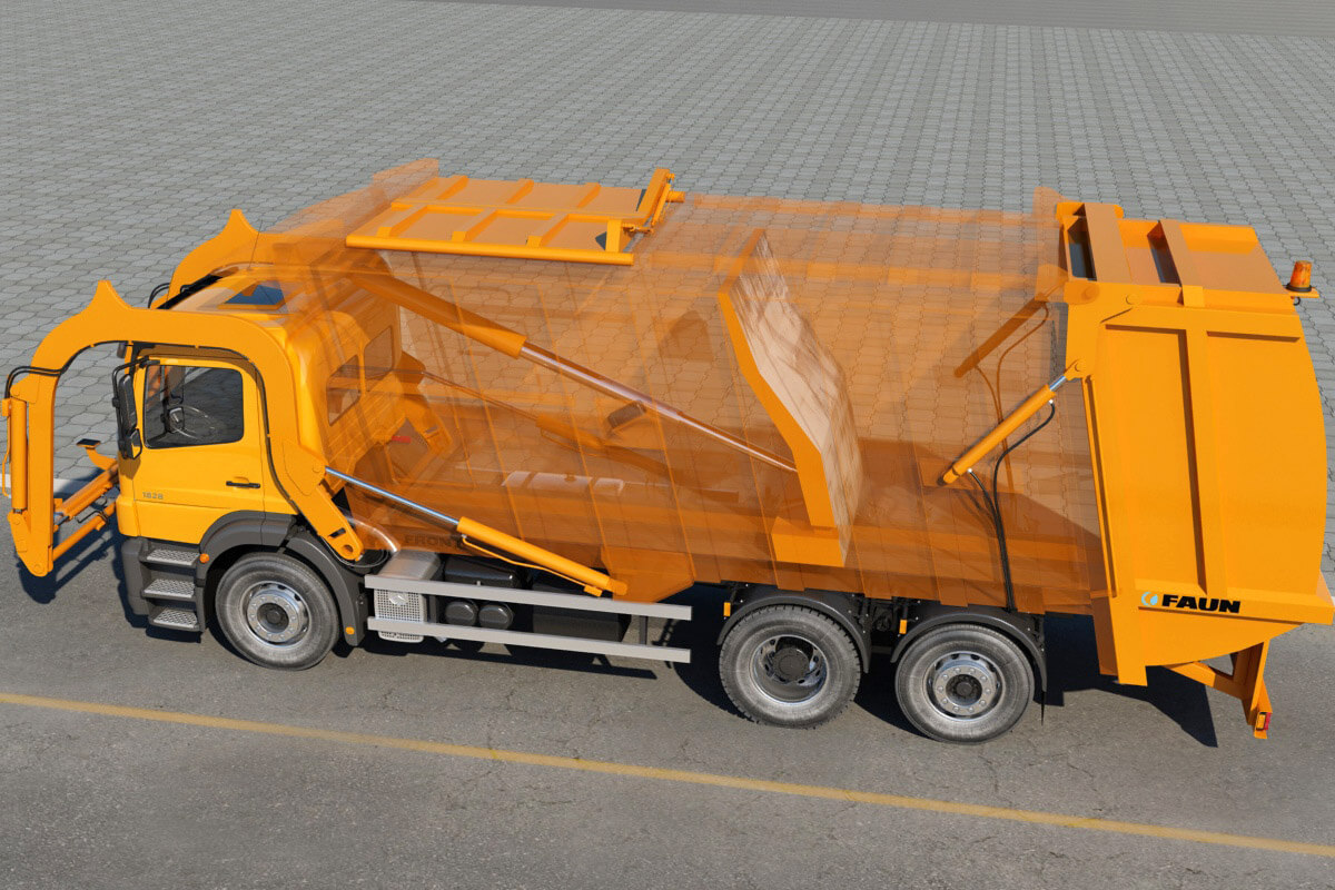 Mercedes Axor Garbage Truck 3D Model