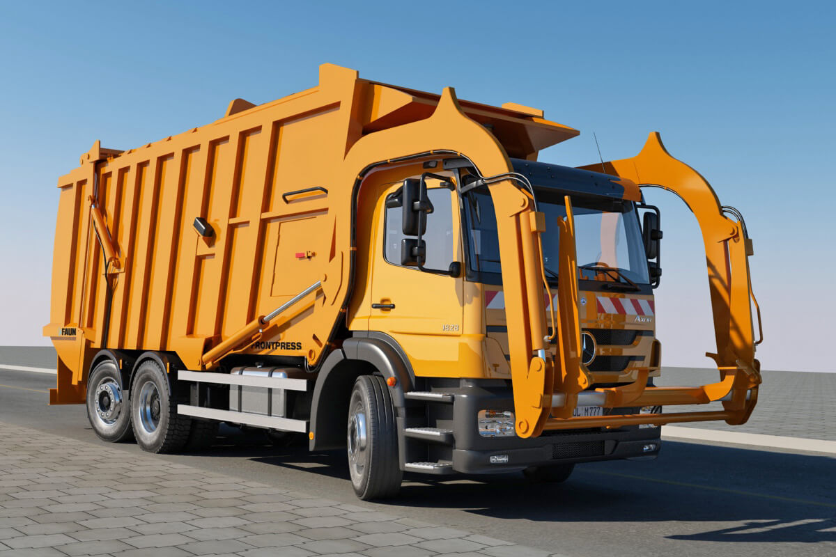 Mercedes Axor Garbage Truck 3D Model