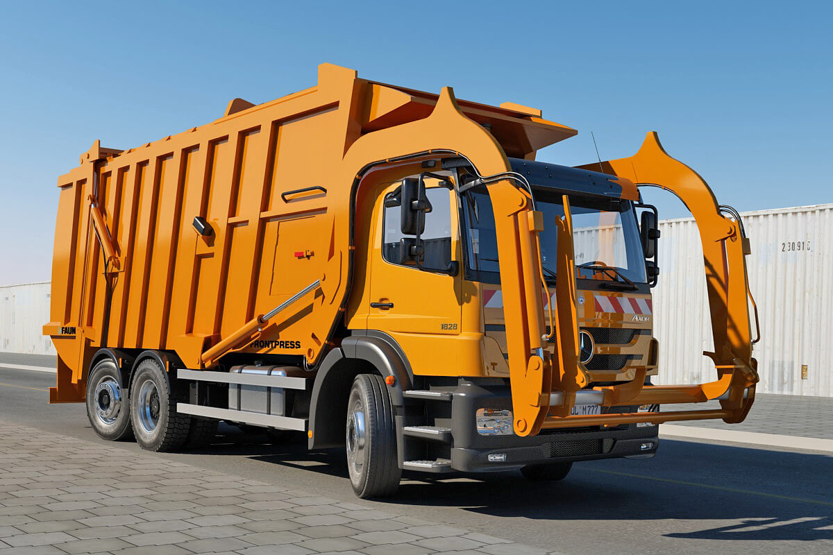 Mercedes Axor Garbage Truck 3D Model