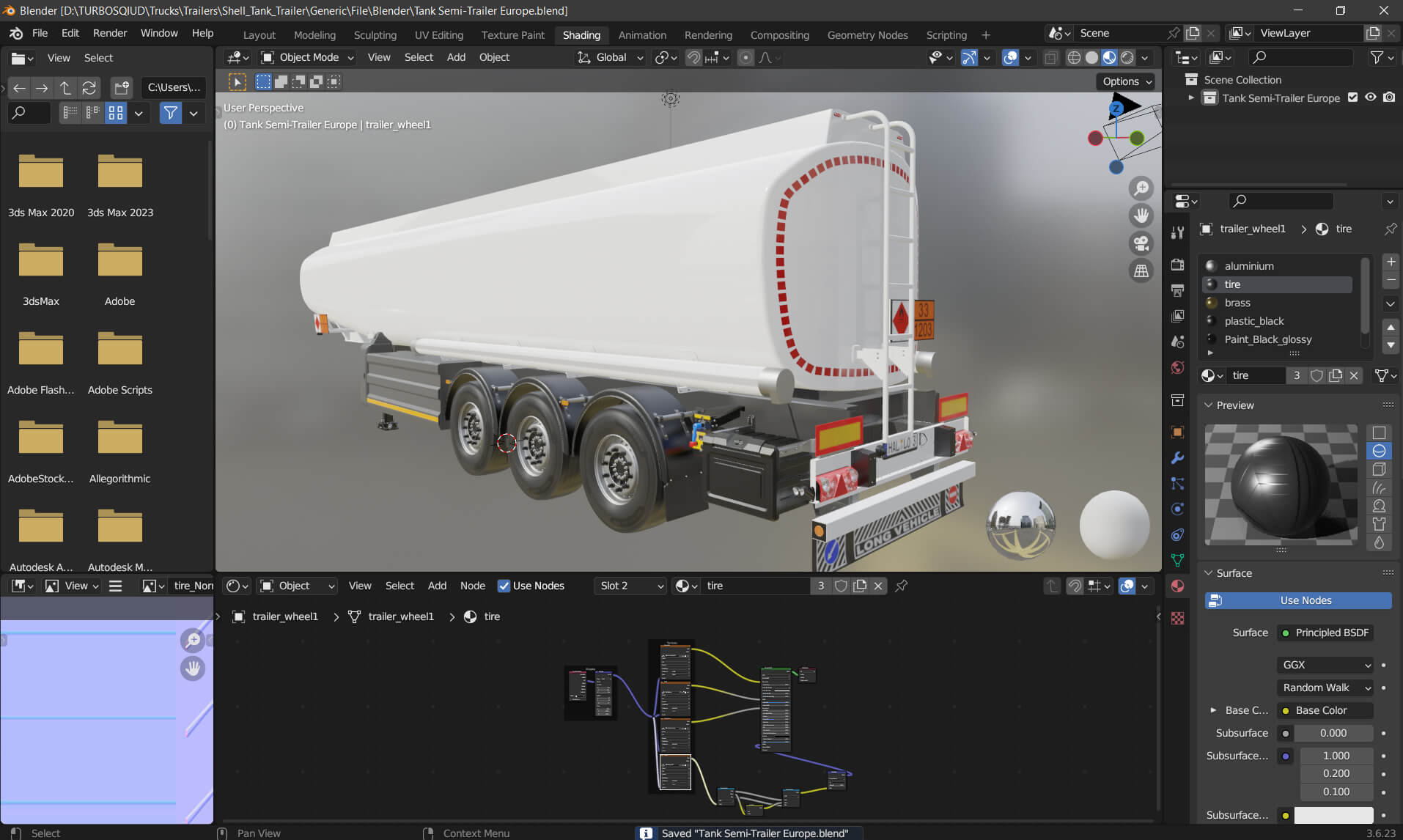 Tank Semi-Trailer Europe 3D Model