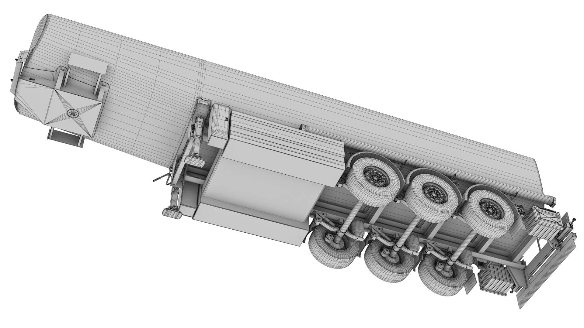 Tank Semi-Trailer Europe 3D Model