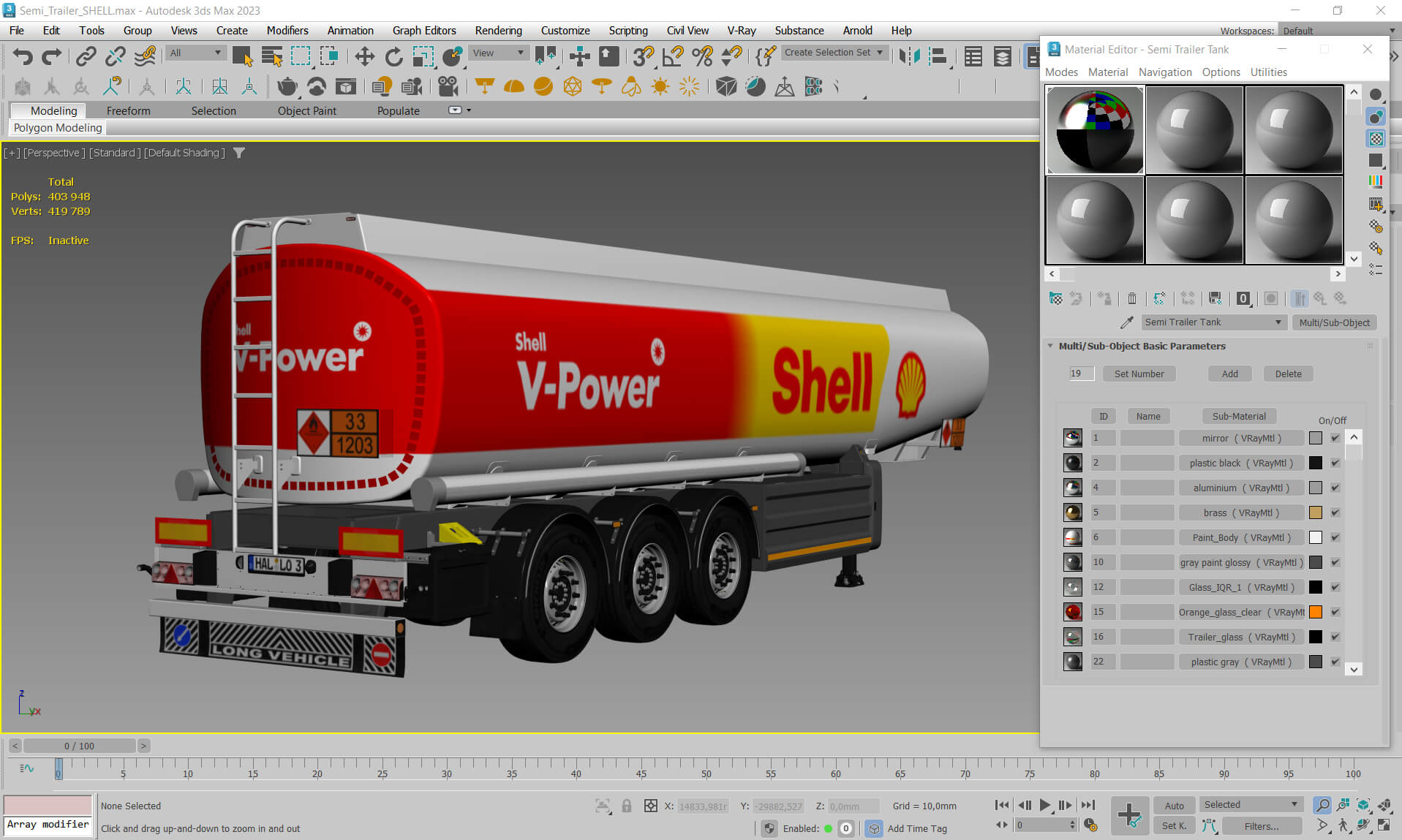 Tank Semi-Trailer SHELL 3D Model
