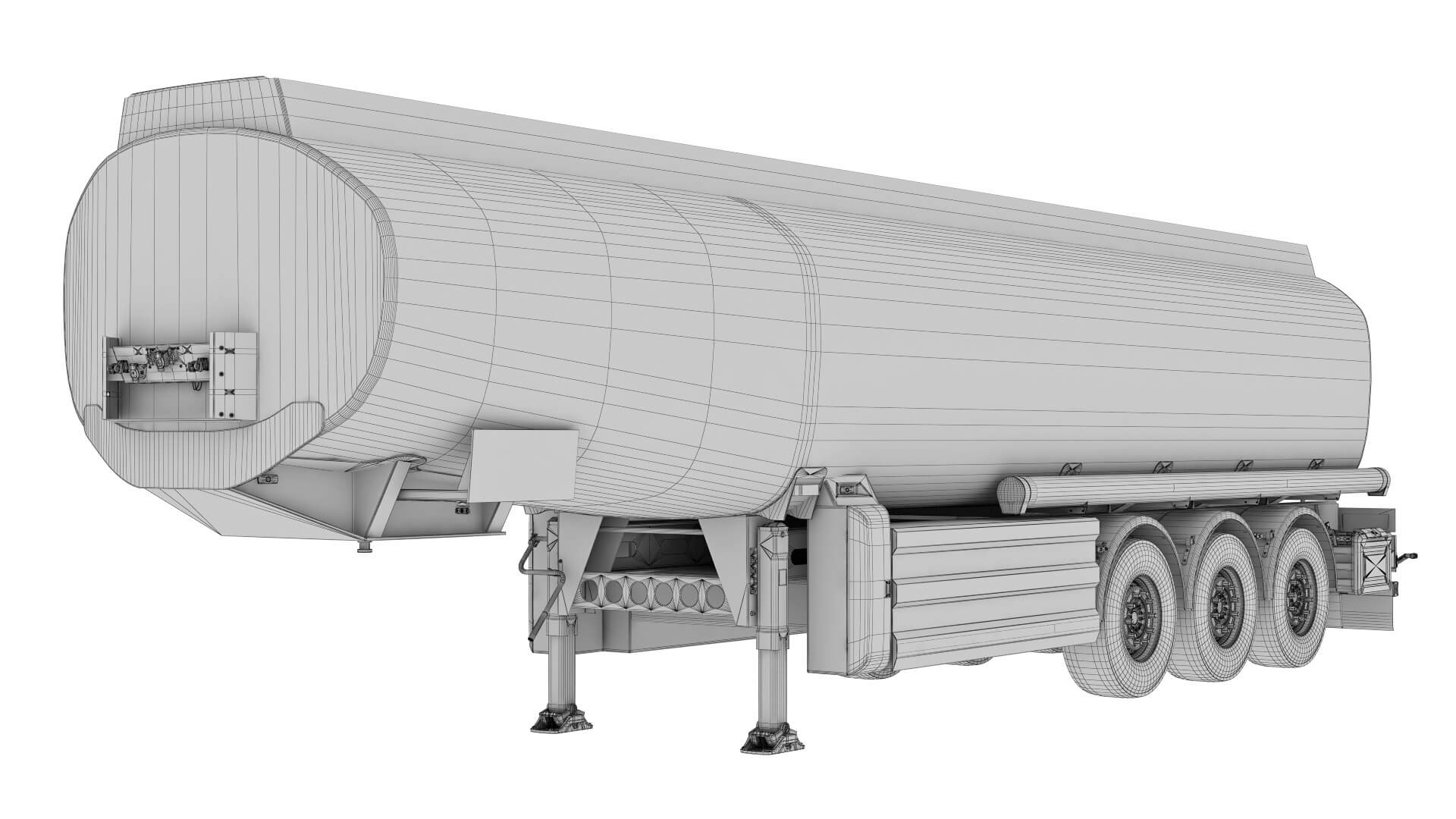 Tank Semi-Trailer SHELL 3D Model