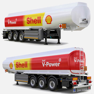 Tank Semi-Trailer SHELL 3D Model