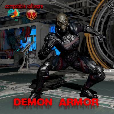 "Demon Armor" for Poser Compatible DAZ3D