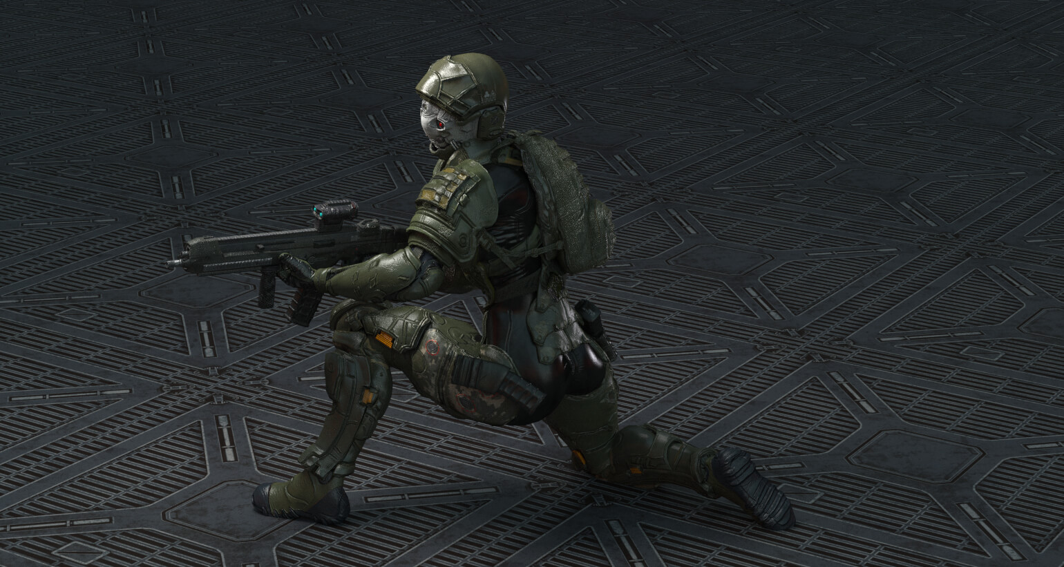 Female Special Forces Soldier Work in Progress 3D Render, Digital Artwork by Jibicoco