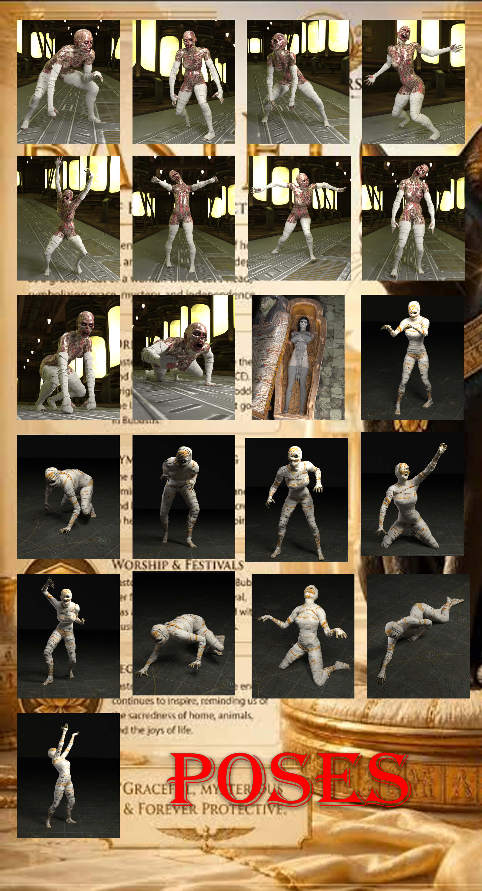 Mummy or Freya for Poser Compatible Daz3D Daz Content
