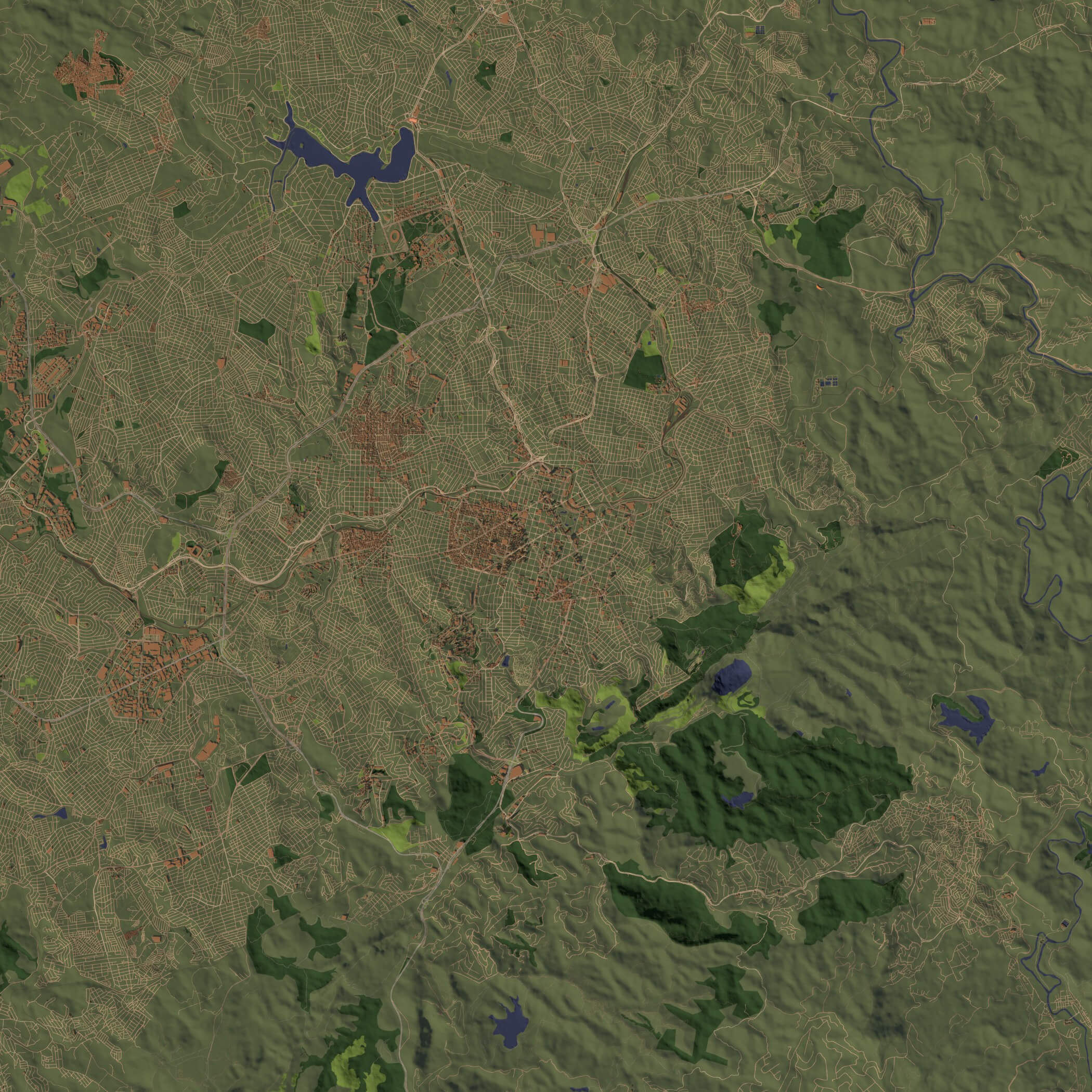 Belo Horizonte Brazil - city and urban in 25 km x 25 km 3D Model