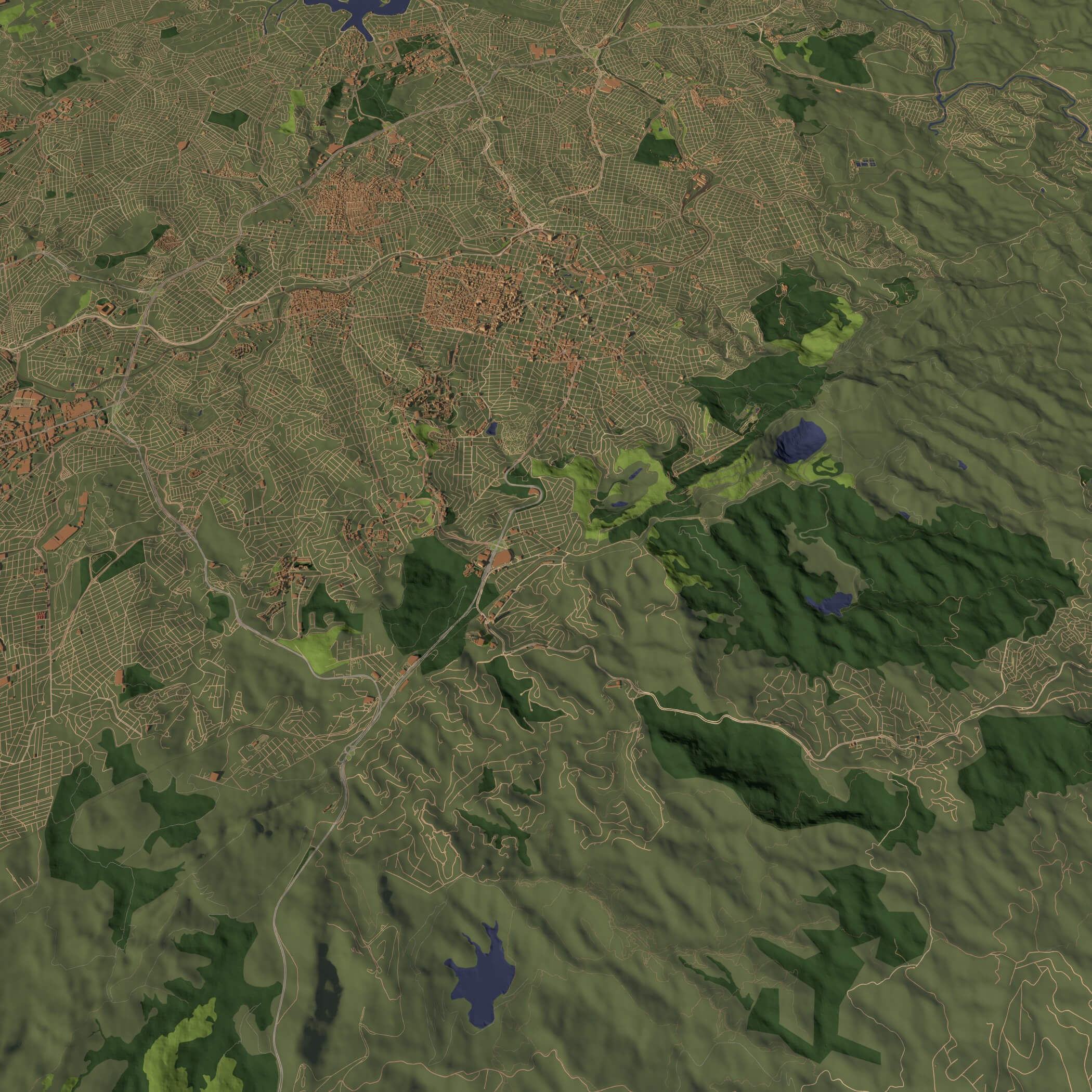 Belo Horizonte Brazil - city and urban in 25 km x 25 km 3D Model