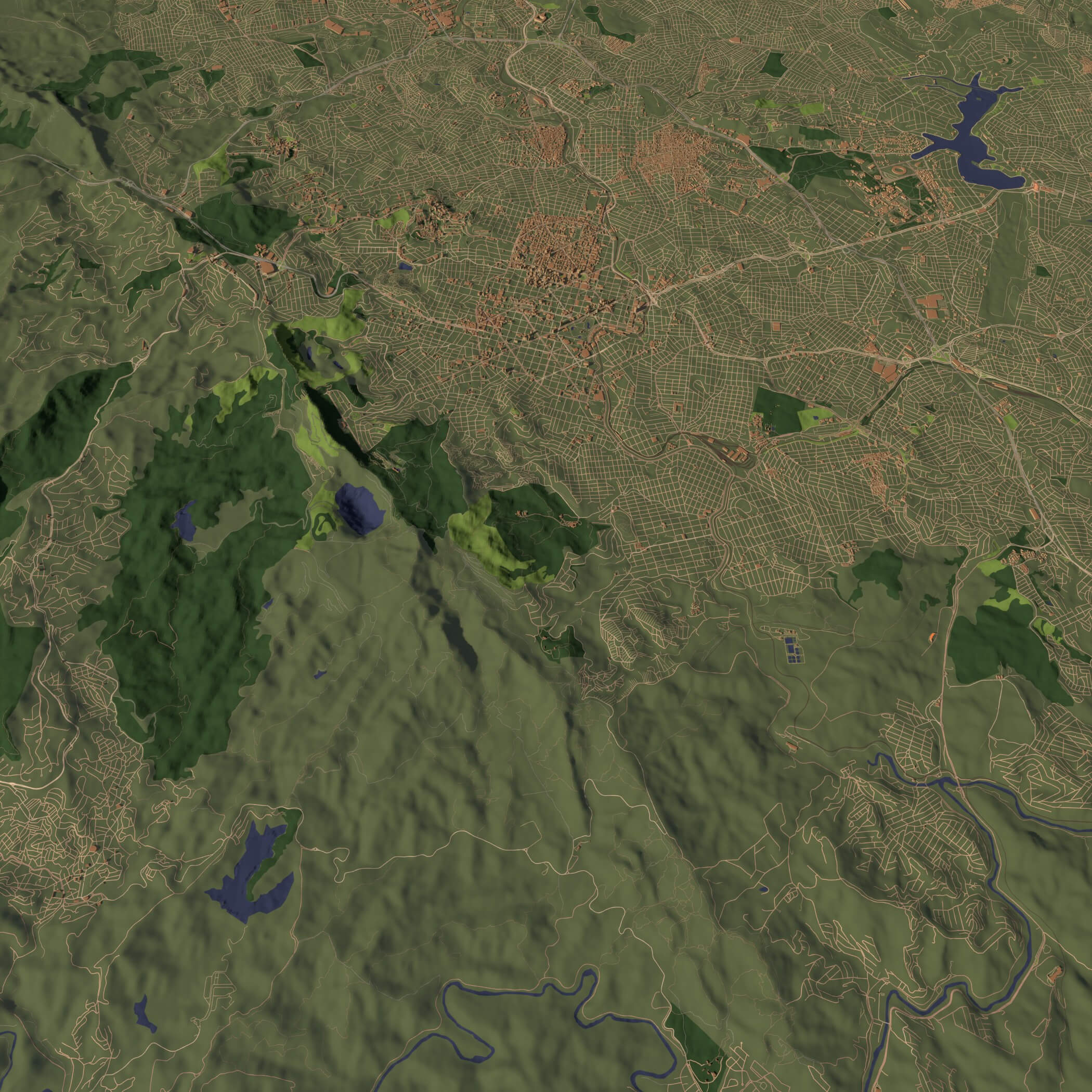 Belo Horizonte Brazil - city and urban in 25 km x 25 km 3D Model
