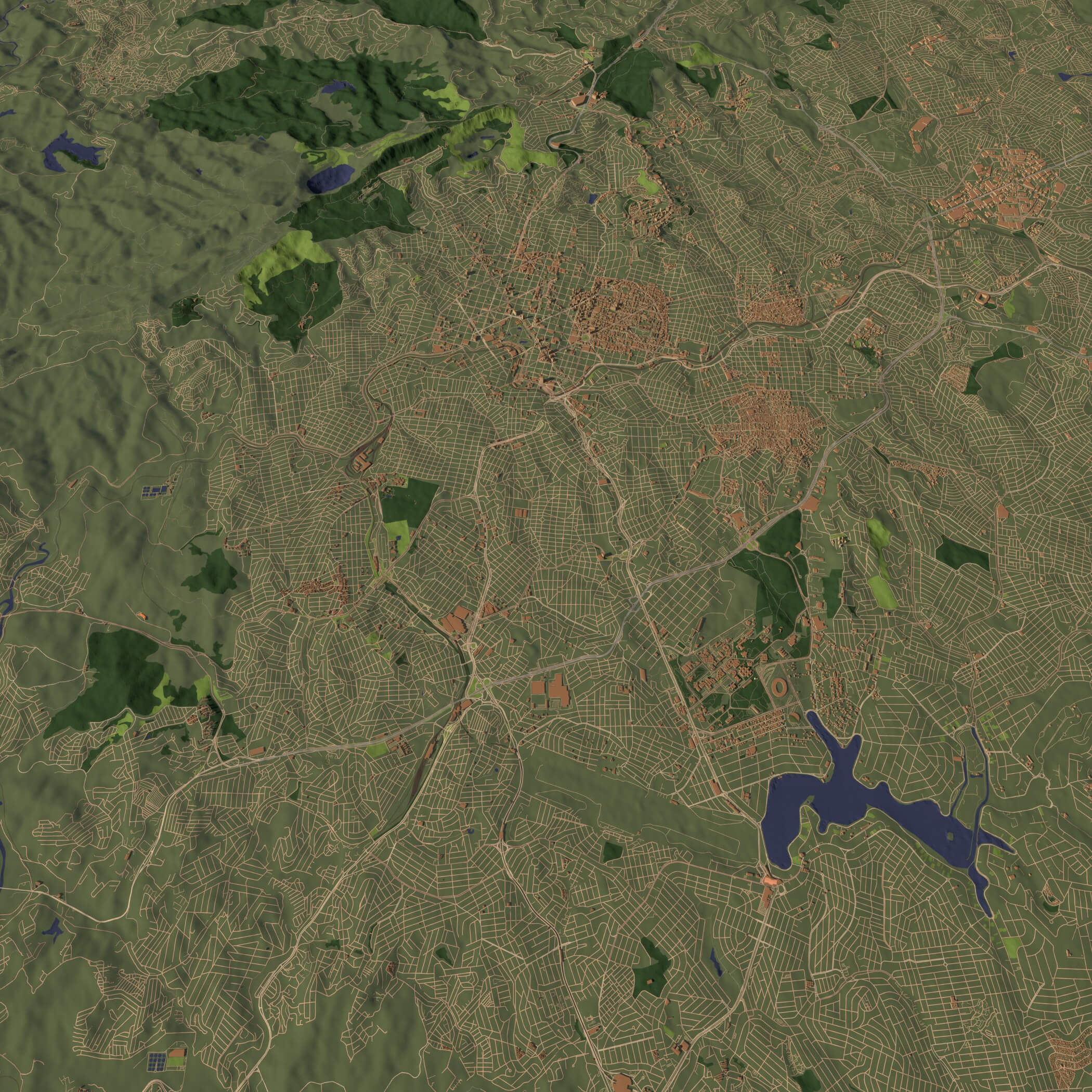 Belo Horizonte Brazil - city and urban in 25 km x 25 km 3D Model