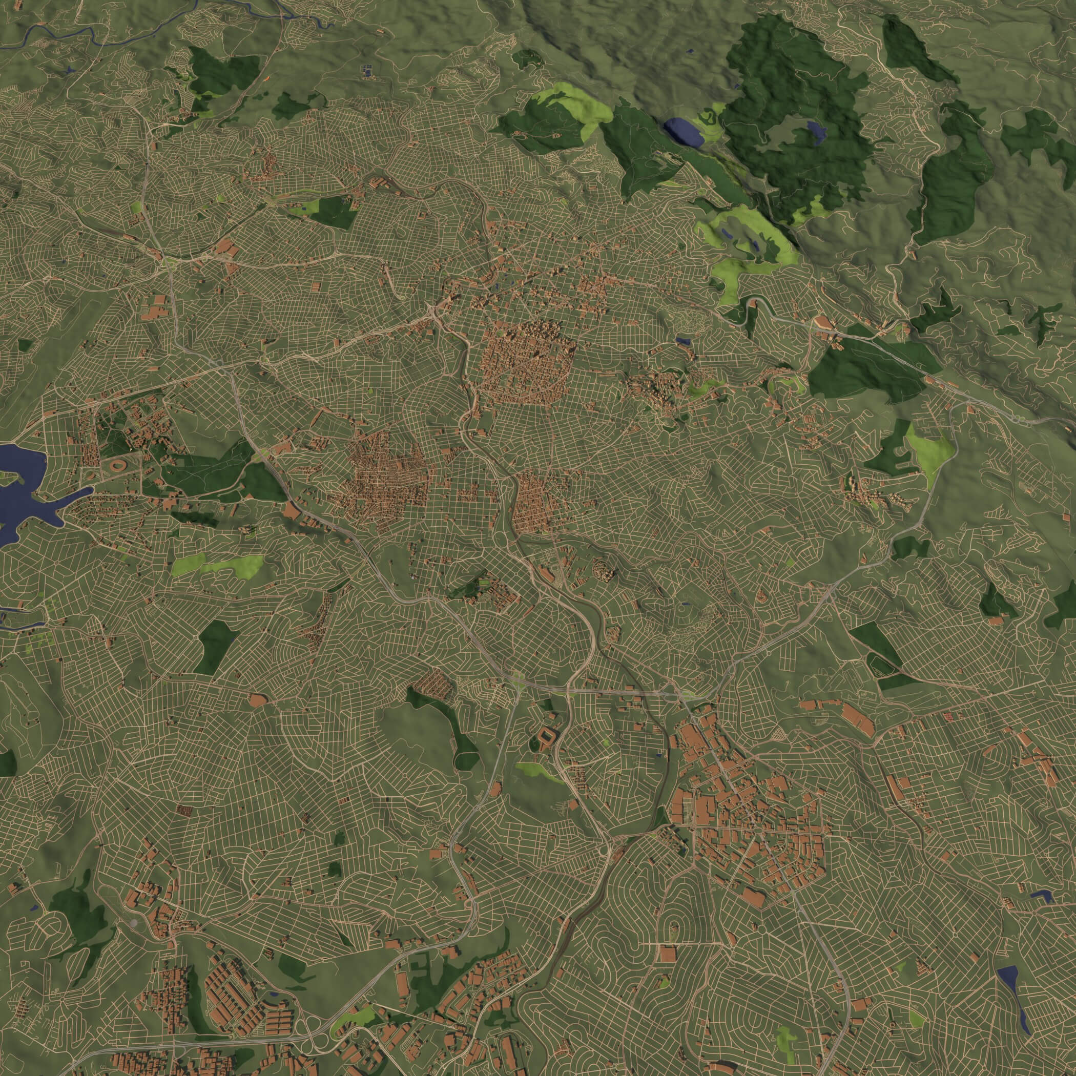 Belo Horizonte Brazil - city and urban in 25 km x 25 km 3D Model