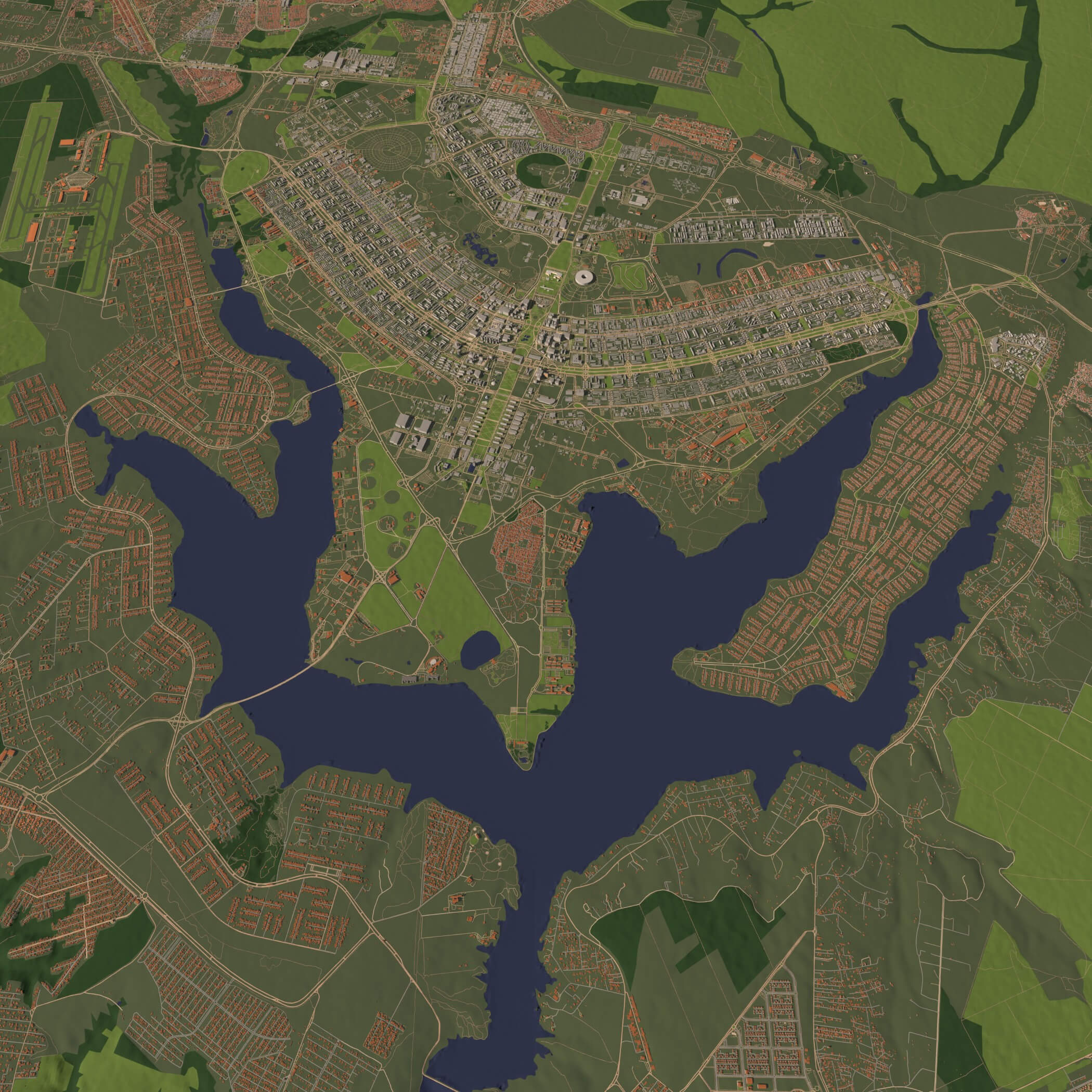 Brasilia Brazil - city and urban in 25 km x 25 km 3D Model