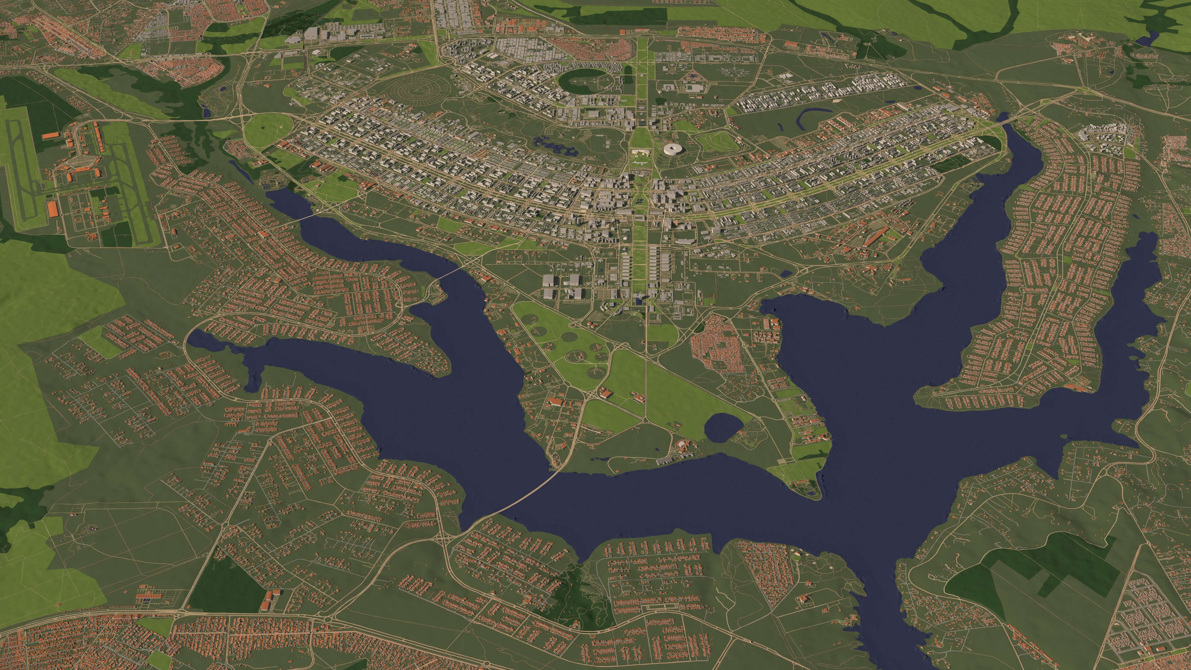 Brasilia Brazil - city and urban in 25 km x 25 km 3D Model