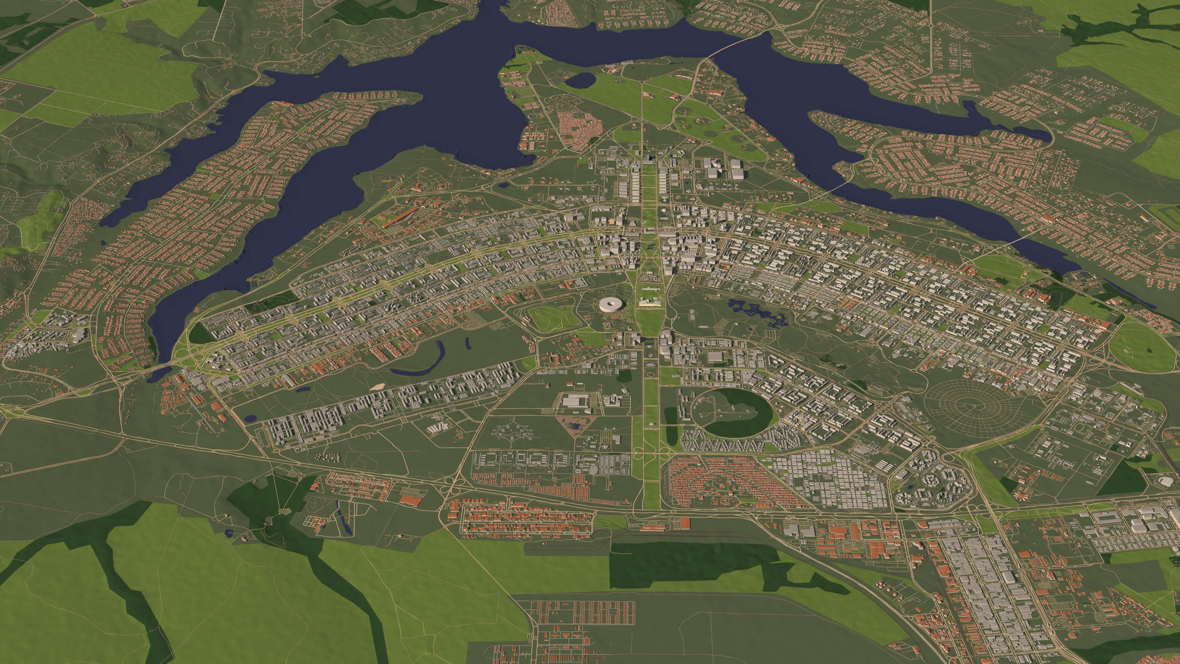Brasilia Brazil - city and urban in 25 km x 25 km 3D Model