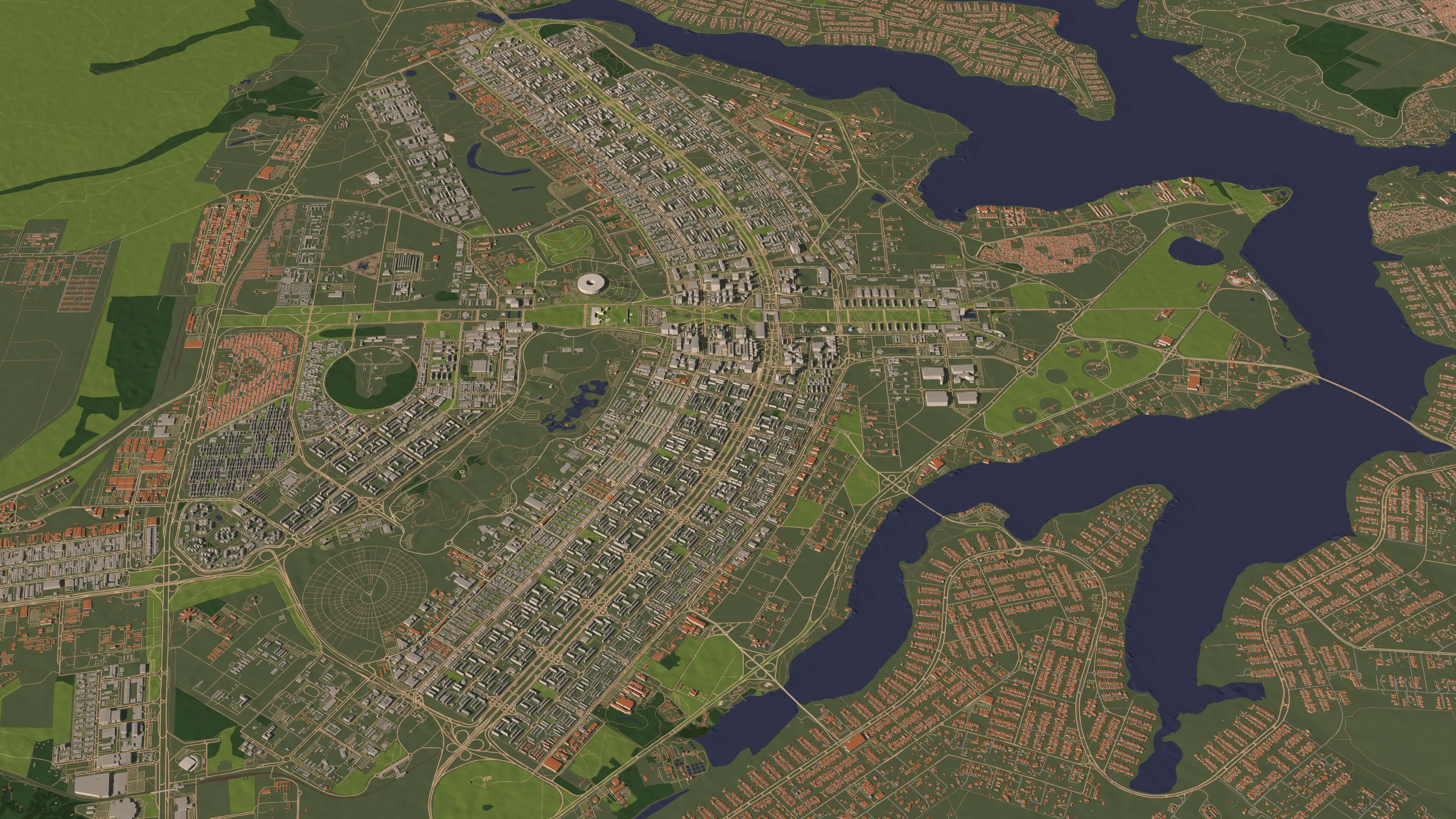 Brasilia Brazil - city and urban in 25 km x 25 km 3D Model