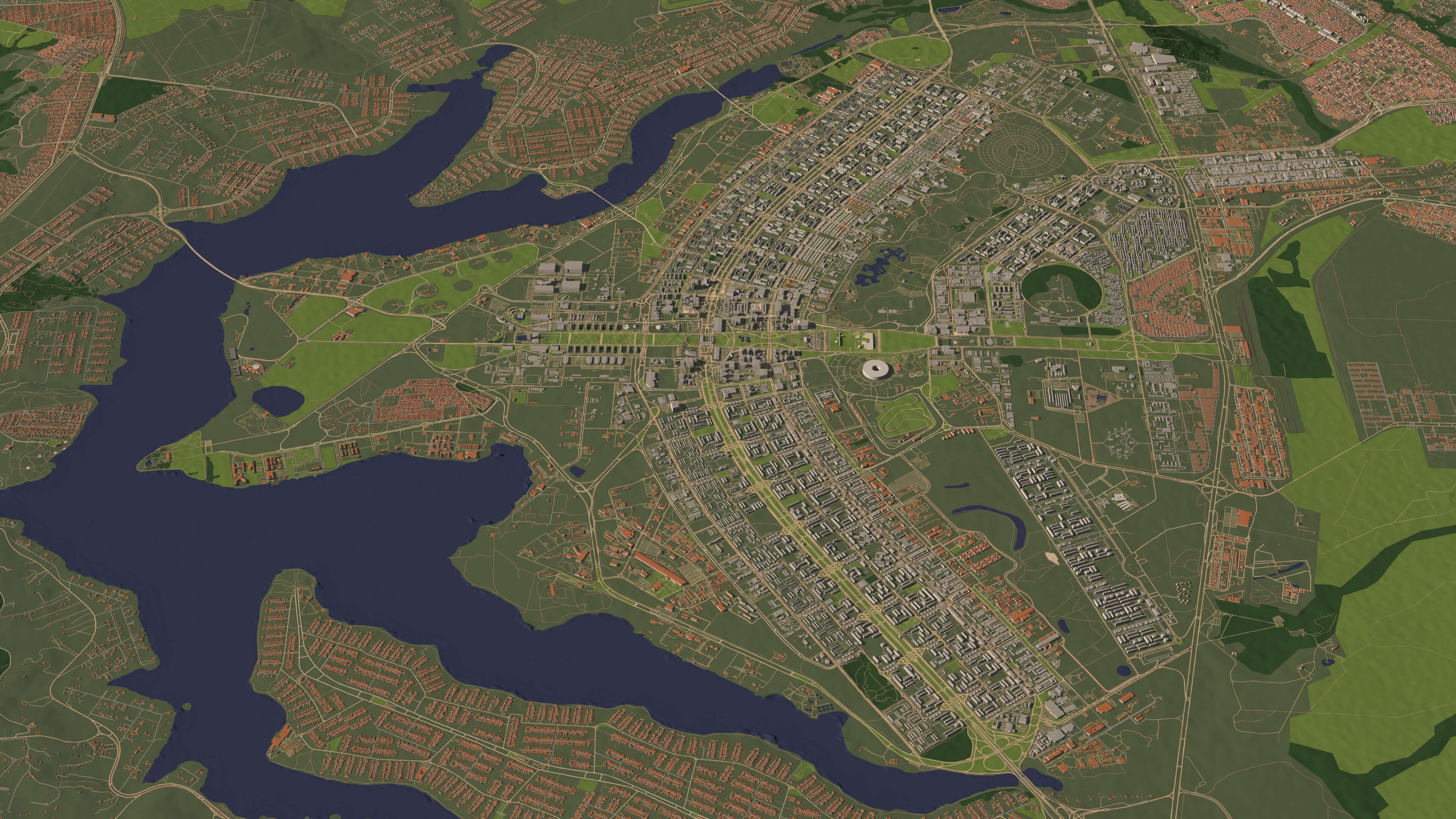 Brasilia Brazil - city and urban in 25 km x 25 km 3D Model